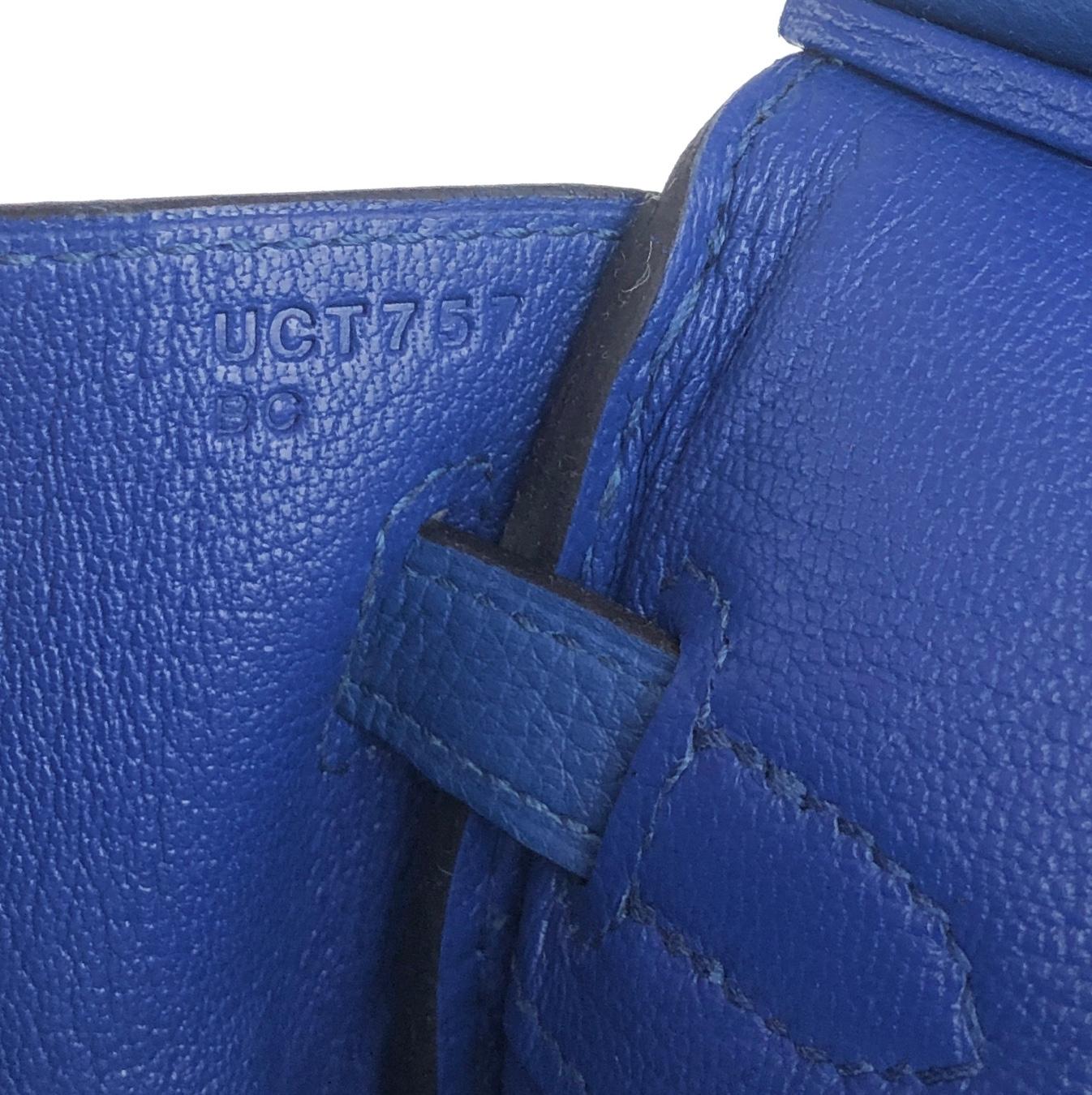Hermes Birkin 25 Blue Bleu France Togo Leather Handbag Gold Hardware 2022 2