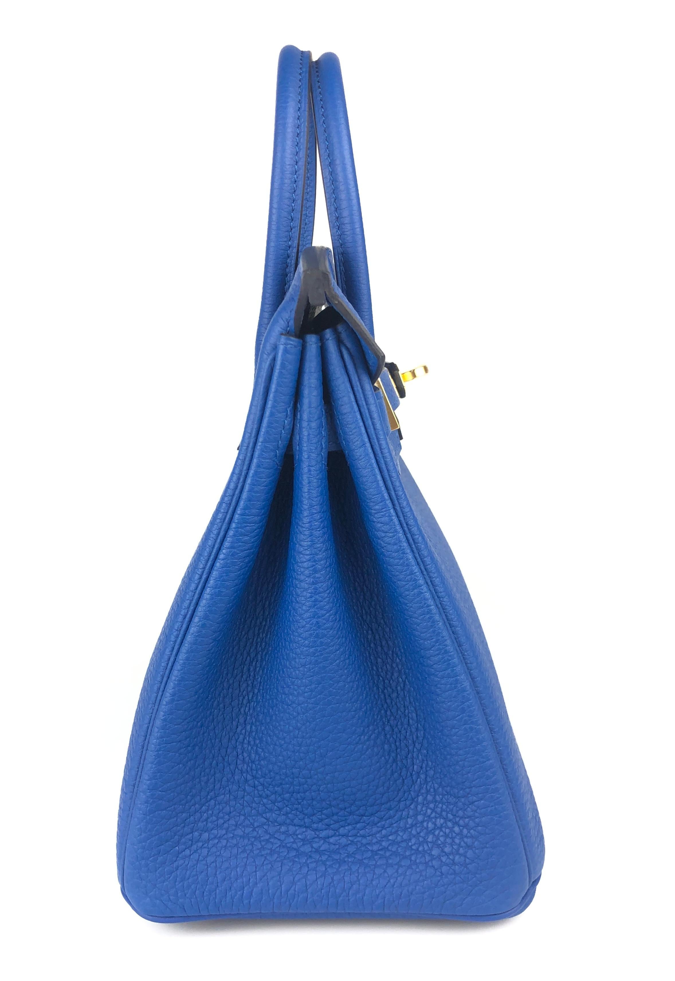 Hermes Birkin 25 Blue Bleu France Togo Leather Handbag Gold Hardware 2022 3