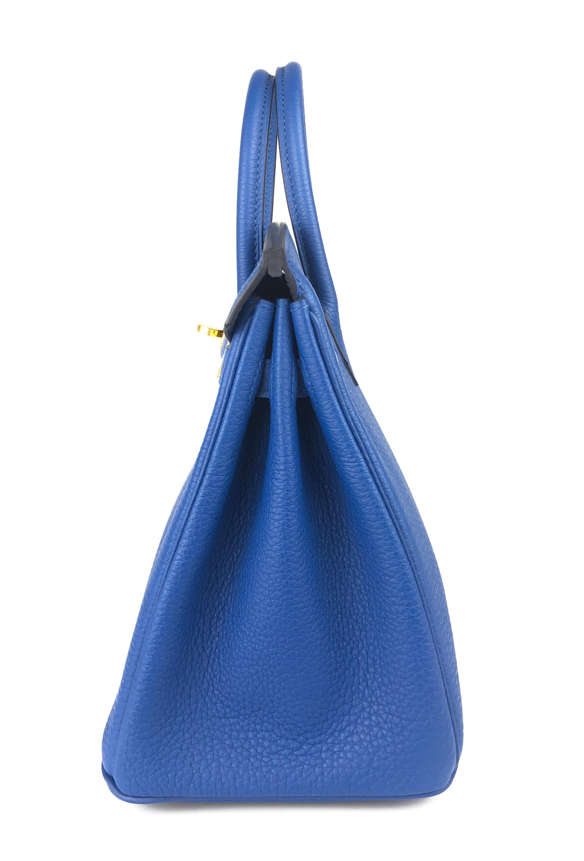 Hermes Birkin 25 Blue Bleu France Togo Leather Handbag Gold Hardware 2022 4