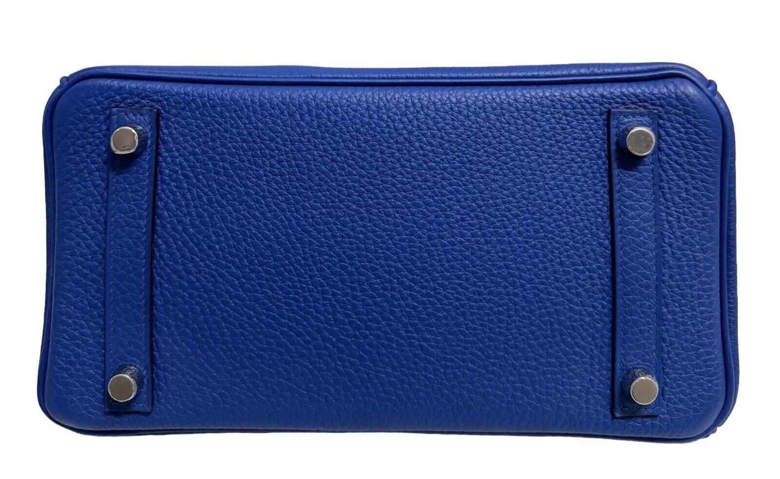 Hermes Birkin 25 Blue Bleu Royal Togo Leather Handbag Palladium Hardware 2