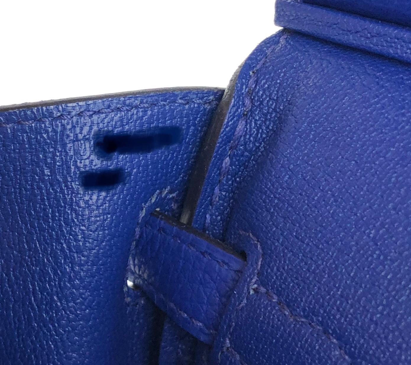 Hermes Birkin 25 Blue Bleu Royal Togo Leather Handbag Palladium Hardware NEW  2