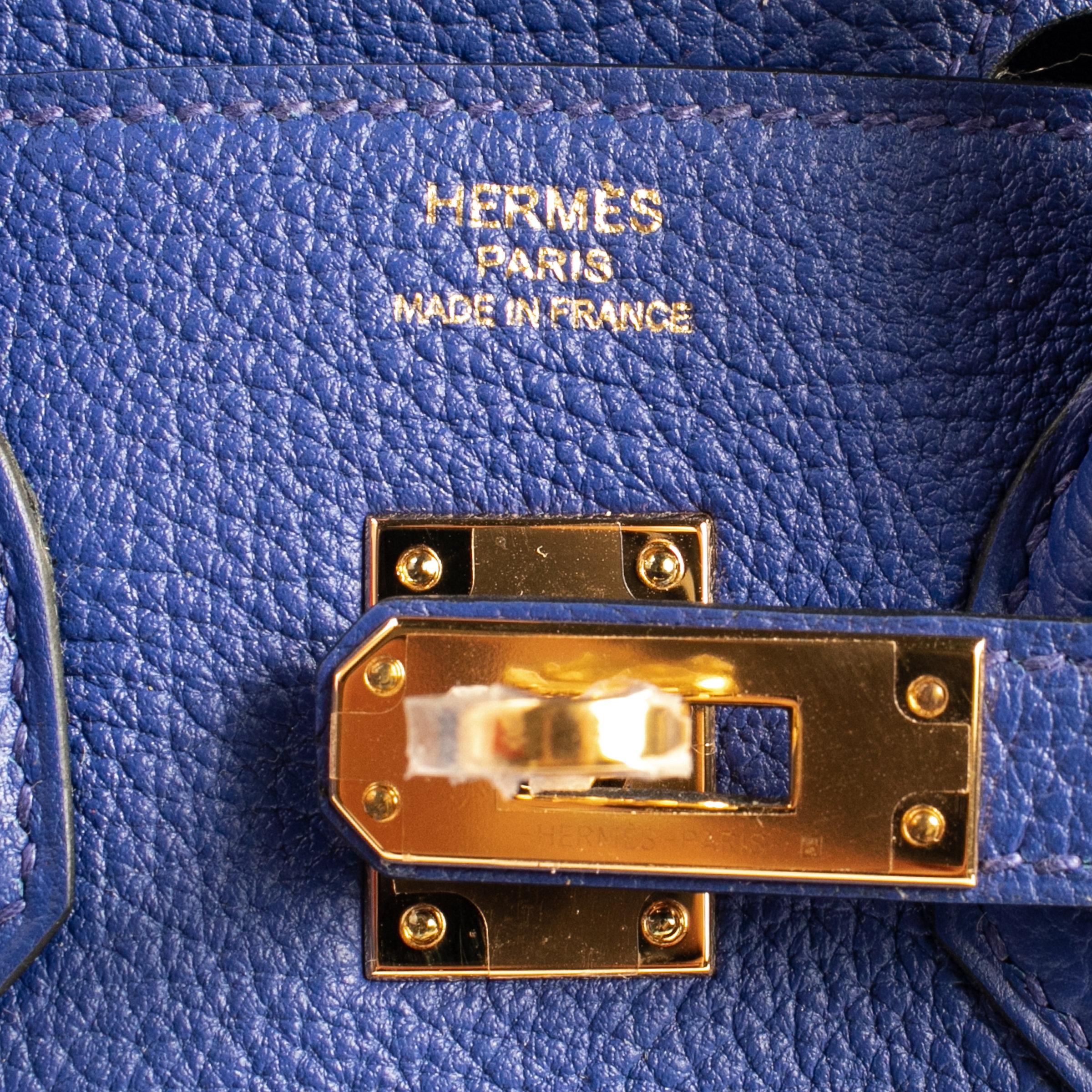 Hermes Birkin 25 Blue Electric Togo Gold Hardware 1