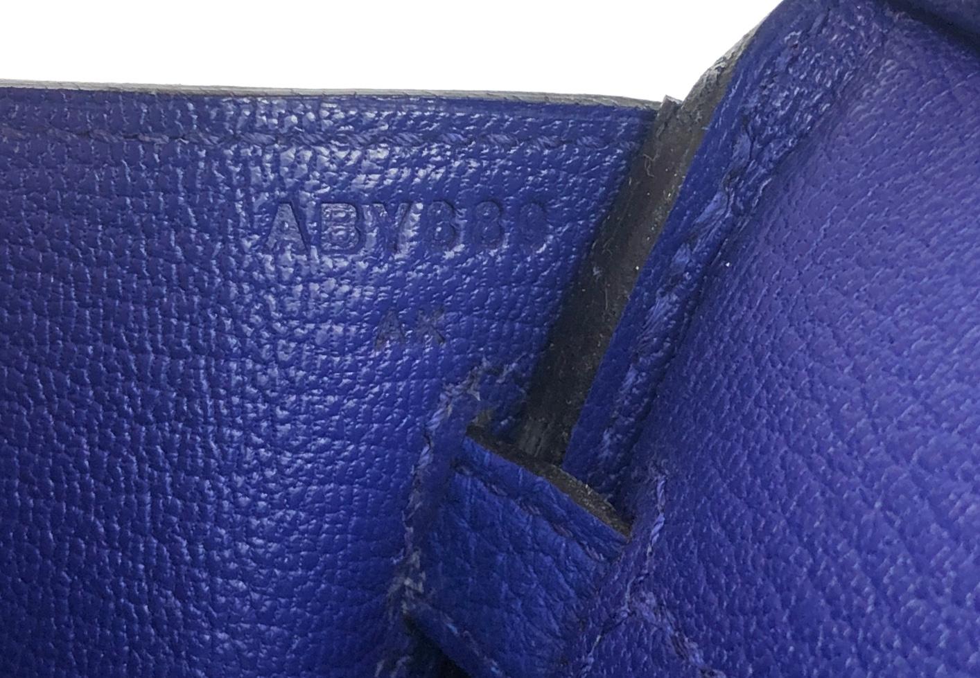 Hermes Birkin 25 Blue Electric Togo Handbag Bag Palladium Hardware In New Condition In Miami, FL