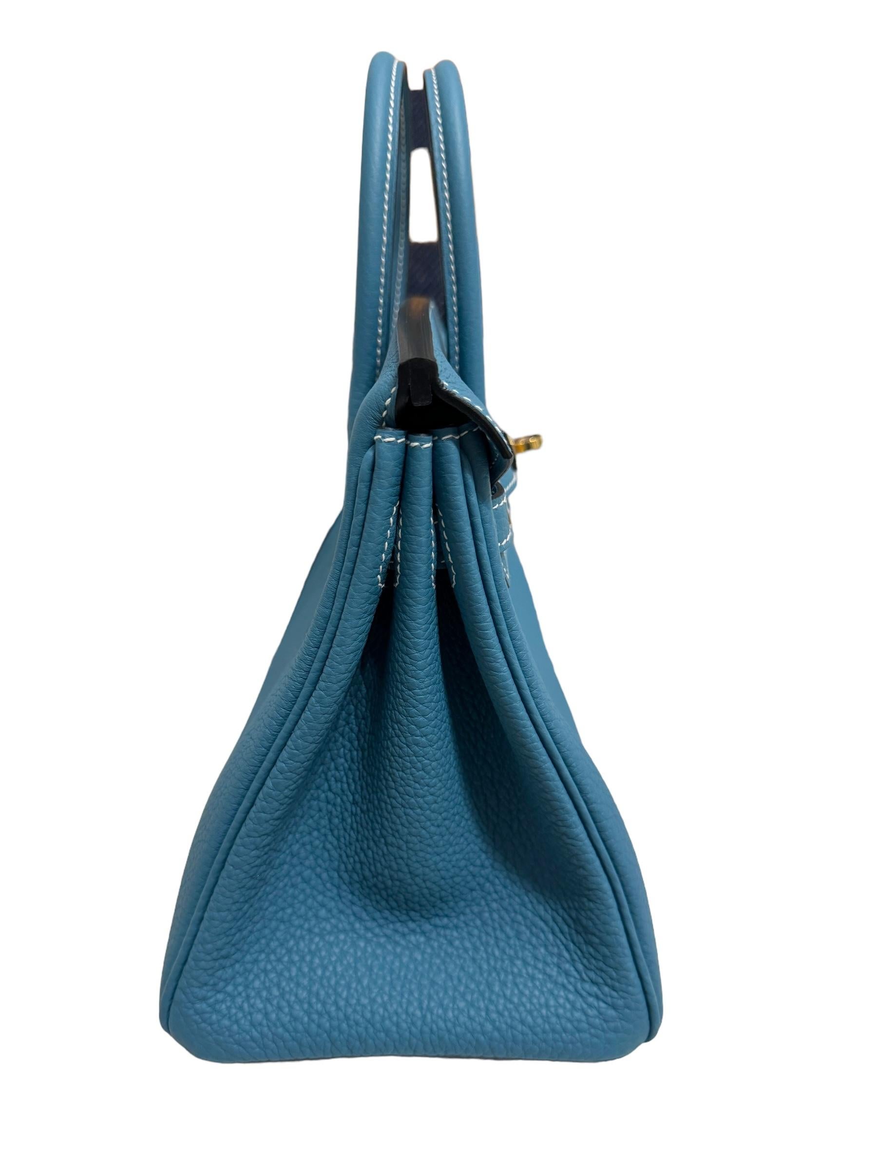Hermes Birkin 25 Blue Jean Togo Leather Gold Hardware 2024 NEW 2