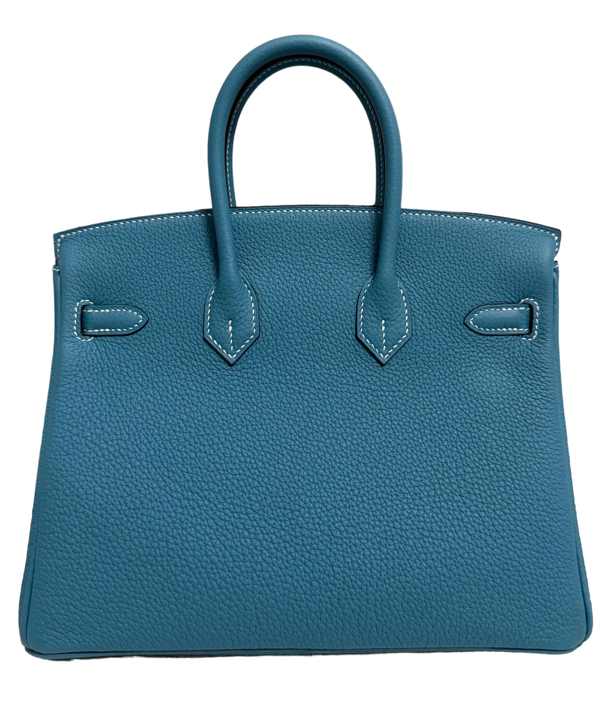 Hermes Birkin 25 Blue Jean Togo Leather Gold Hardware 2024 NEW 4