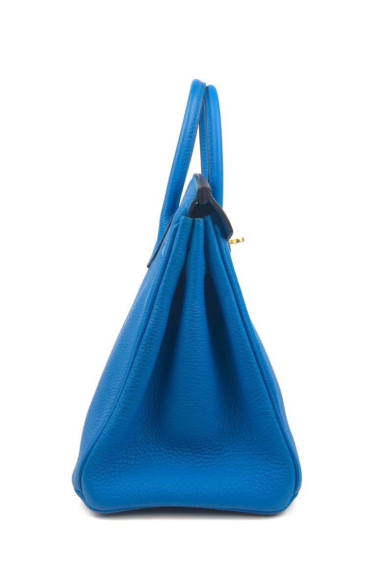 Hermès Birkin 25 Top Handle Bag In Bleu Zanzibar Togo With Gold Hardware in  Blue