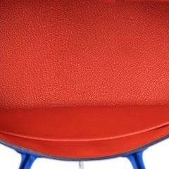 Hermes Birkin 25 Blue Zellige Verso Capucine Orange Bag Z Stamp, 2021