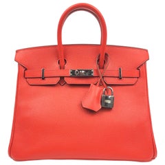 Hermes Birkin 25 Bougainvillea Epsom Palladium Hardware 