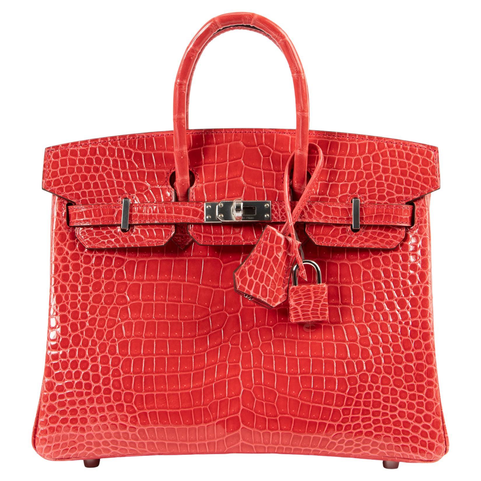 Hermes Kelly 25 In Cactus Green: Crocodile