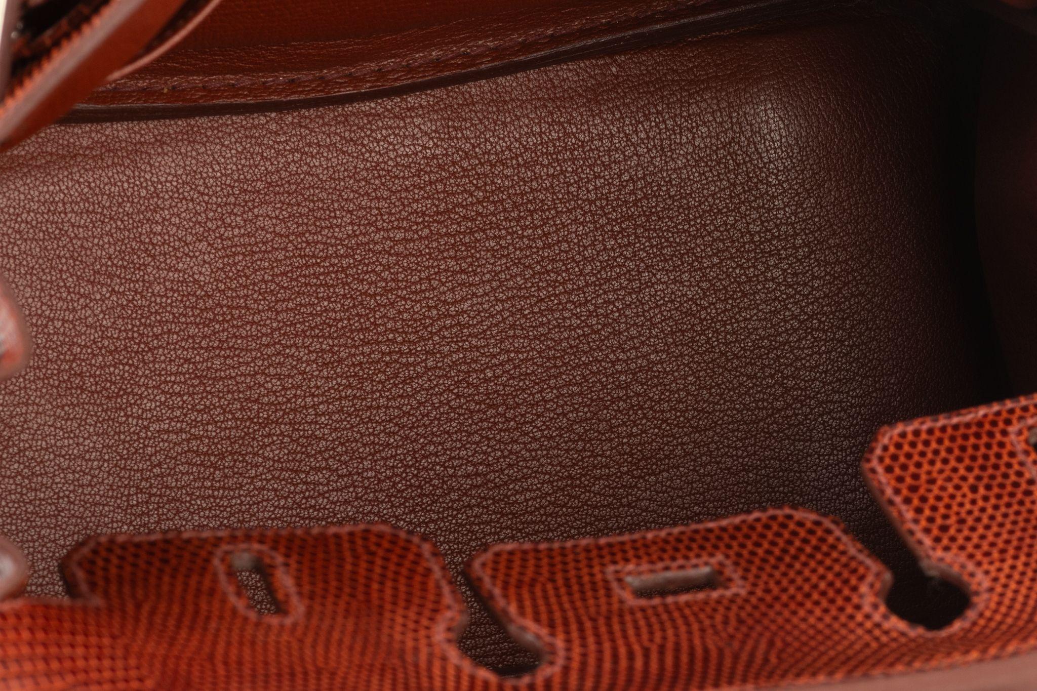 Hermès Birkin 25 Brique Lizard Palladium For Sale 10