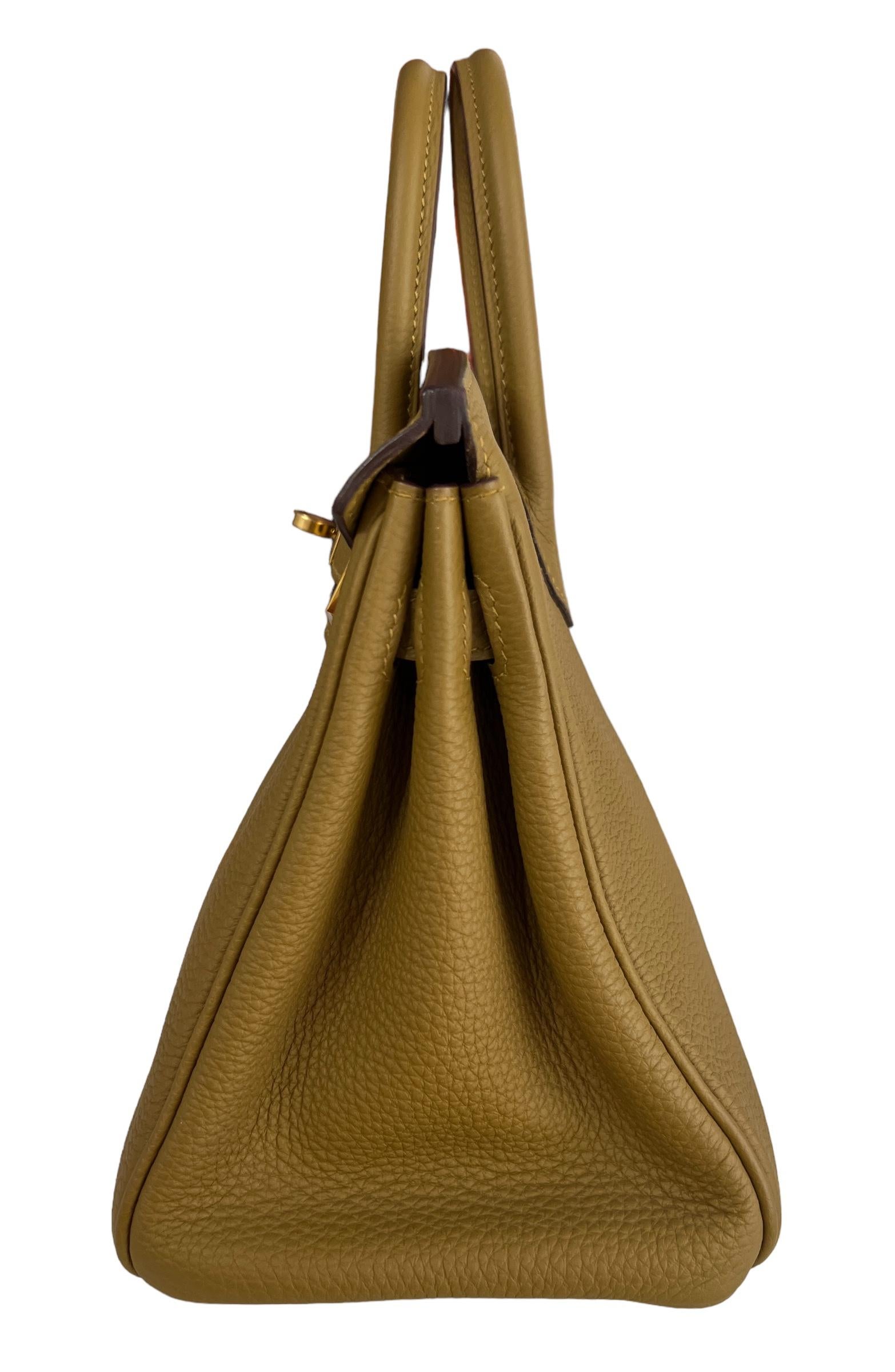 Hermes Birkin 25 Bronze Dore Togo Leather Handbag Bag Gold Hardware RARE For Sale 1