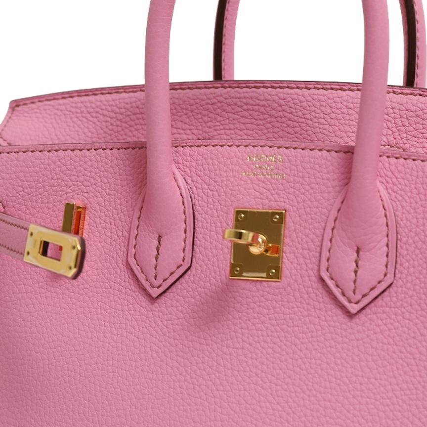 Hermes Birkin 25 Bubblegum Light Pink Gold Top Handle Tote Shoulder Bag ...