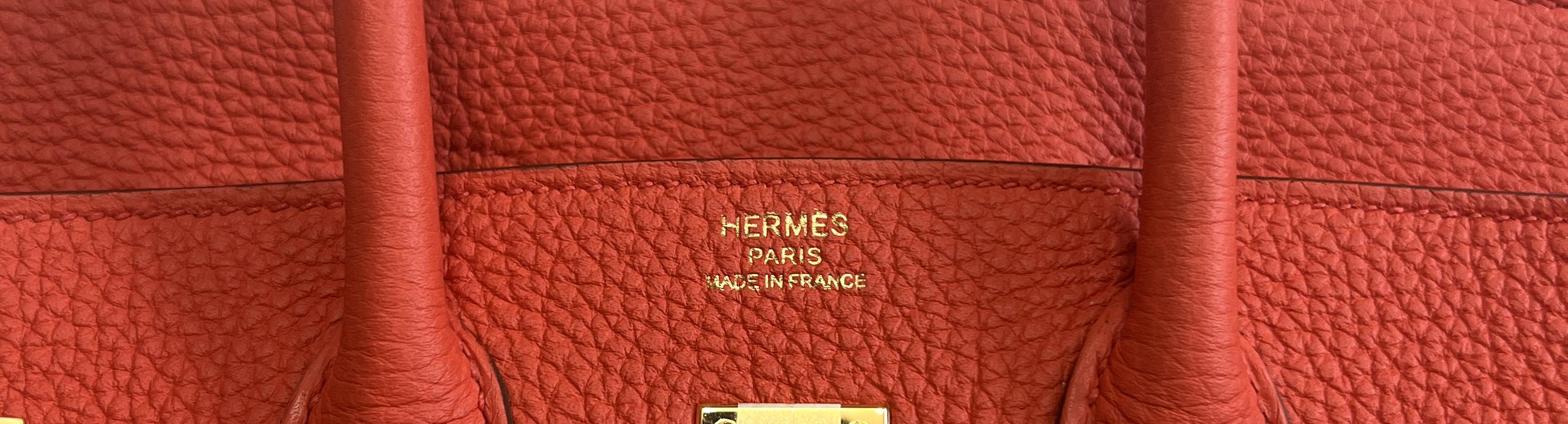 Hermes Birkin 25 Capucine Orange Red Leather Gold Hardware Satchel In Excellent Condition In Miami, FL
