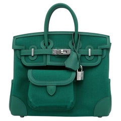 Hermes Birkin 25 Cargo Vert Vertigo Palladium Hardware Handtasche