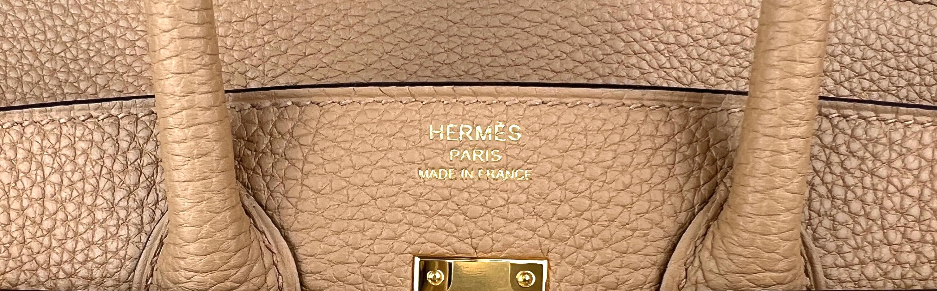 Hermes Birkin 25 Chai Tan Togo Leather Handbag Gold Hardware NEW 1