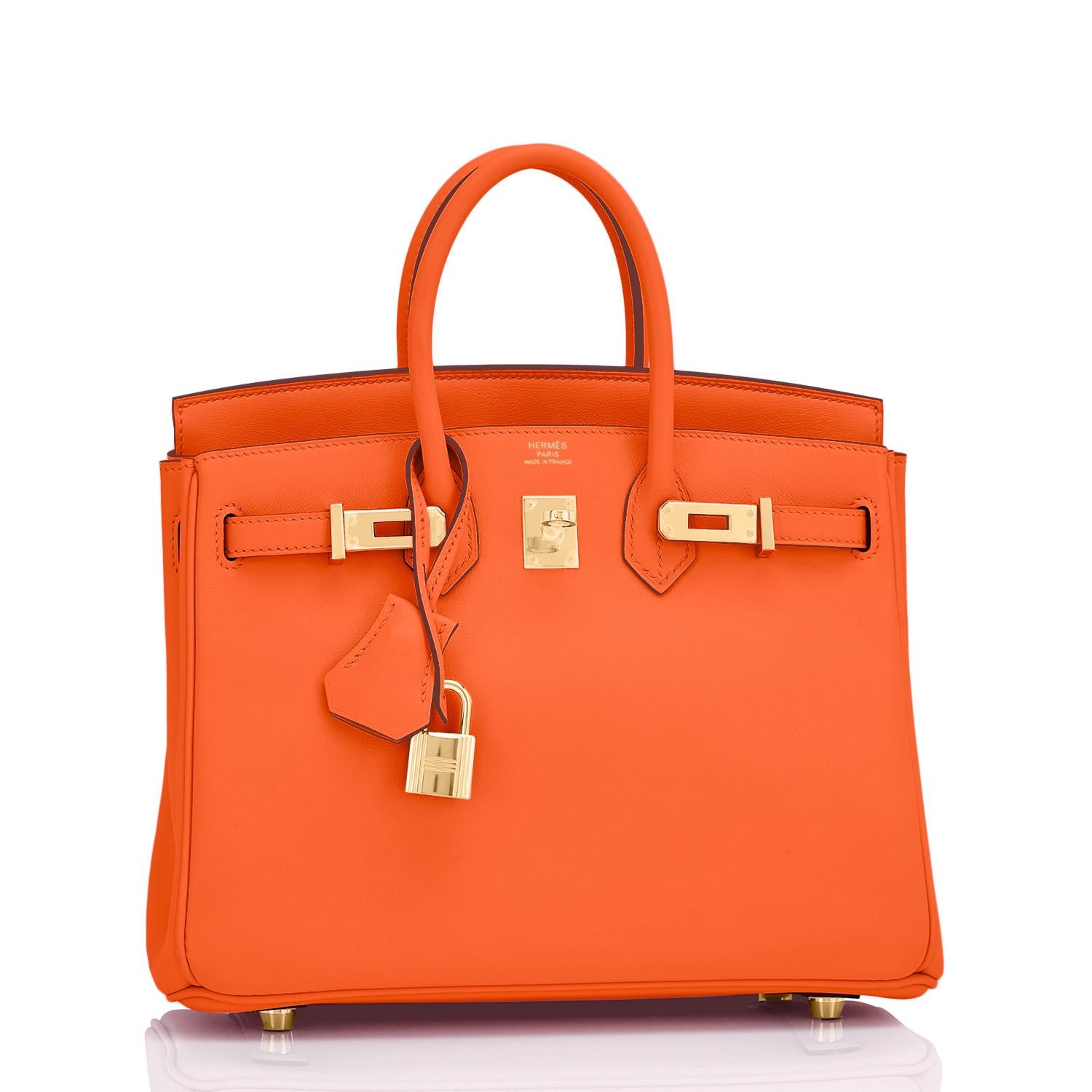 Hermes Birkin 25 Classic Hermes Orange Gold Hardware Bag RARE NEW at ...