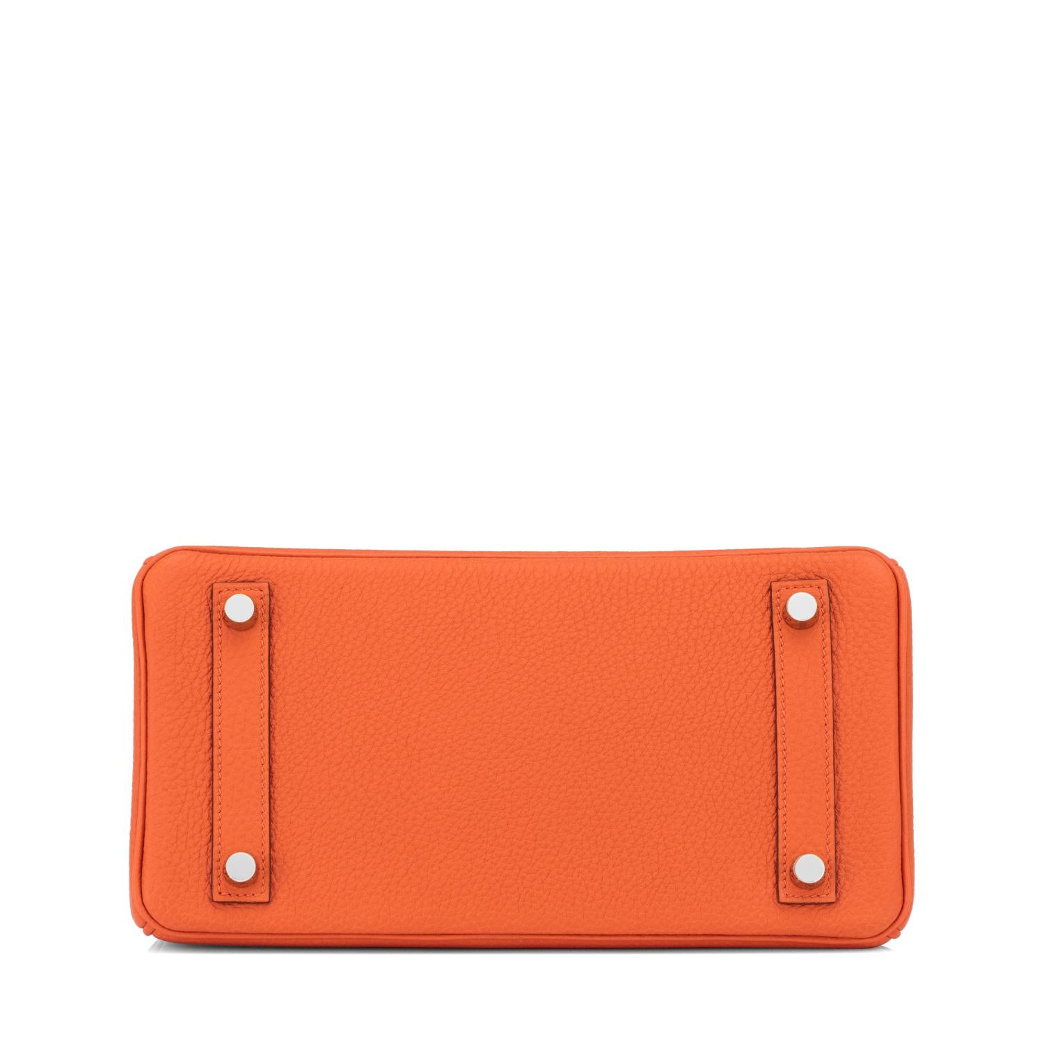 Women's or Men's Hermes Birkin 25 Classic Orange Palladium Hardware Bag ULTRA RARE U Stamp, 2022