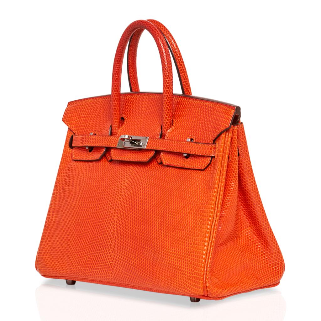 Hermes Birkin 25 Coveted Lizard Tangerine Palladium Hardware 1