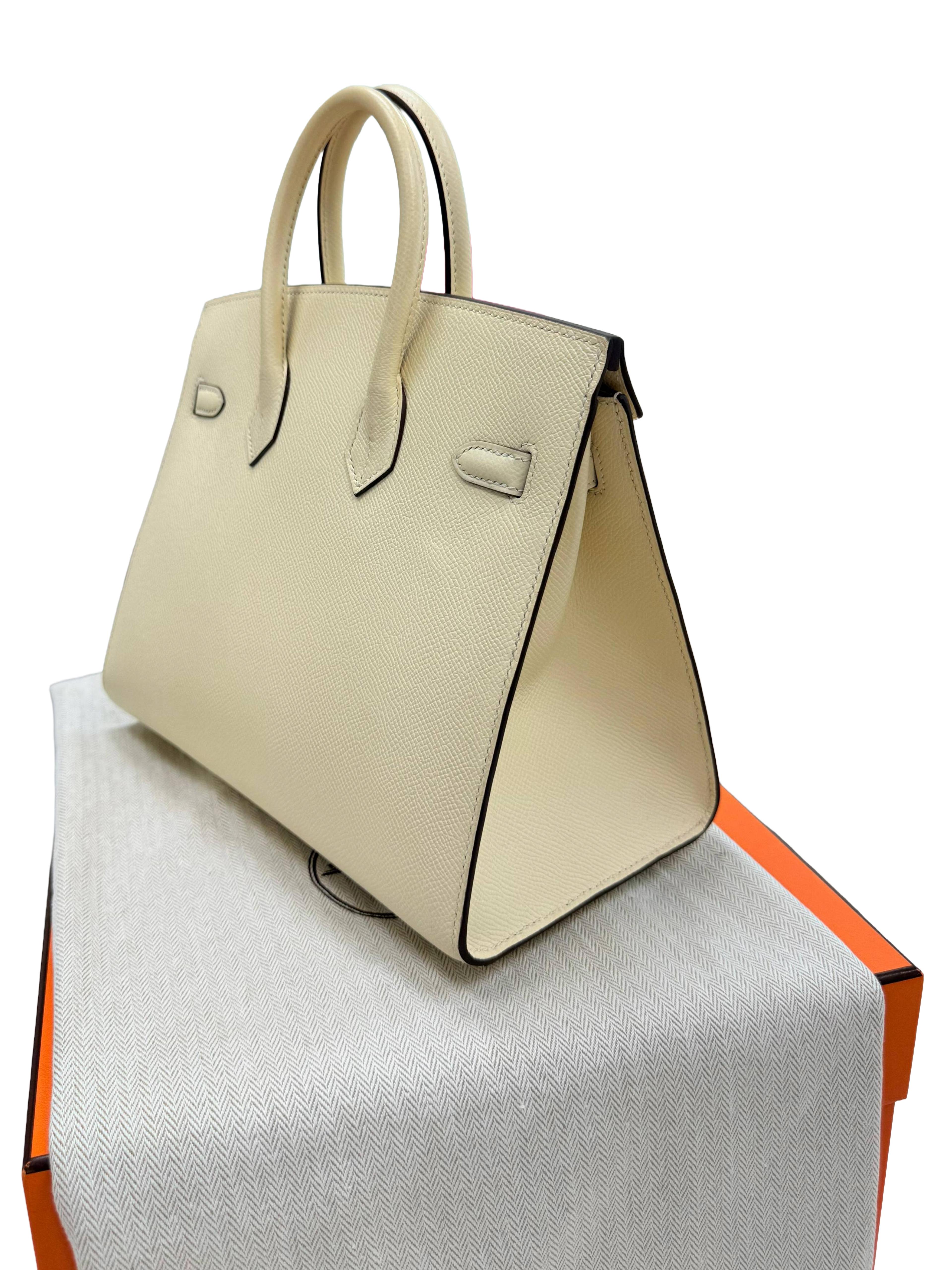 Hermes Birkin 25 Craie Togo Leder Gold Hardware Handtasche im Angebot 8