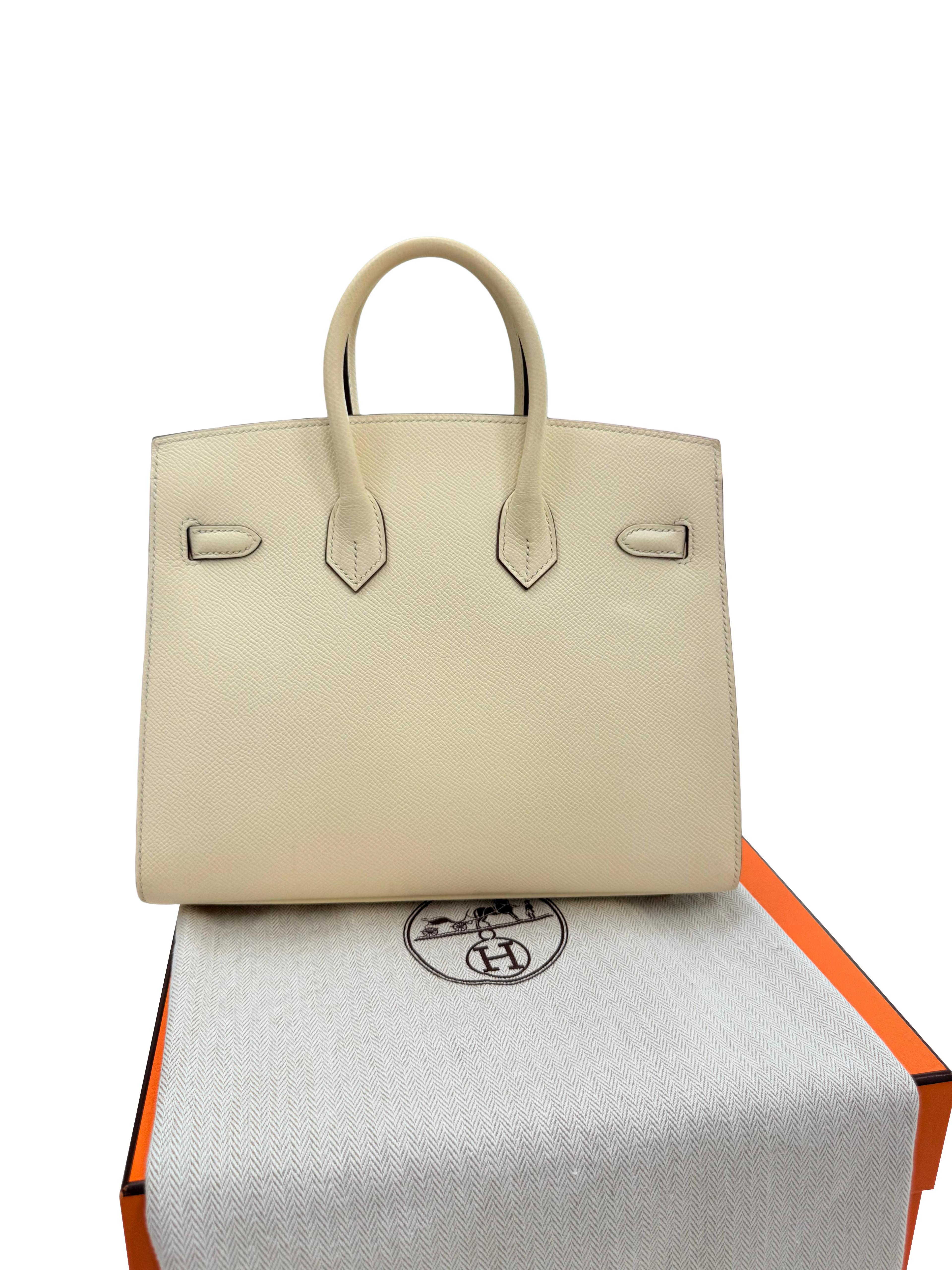 Hermes Birkin 25 Craie Togo Leder Gold Hardware Handtasche im Angebot 9