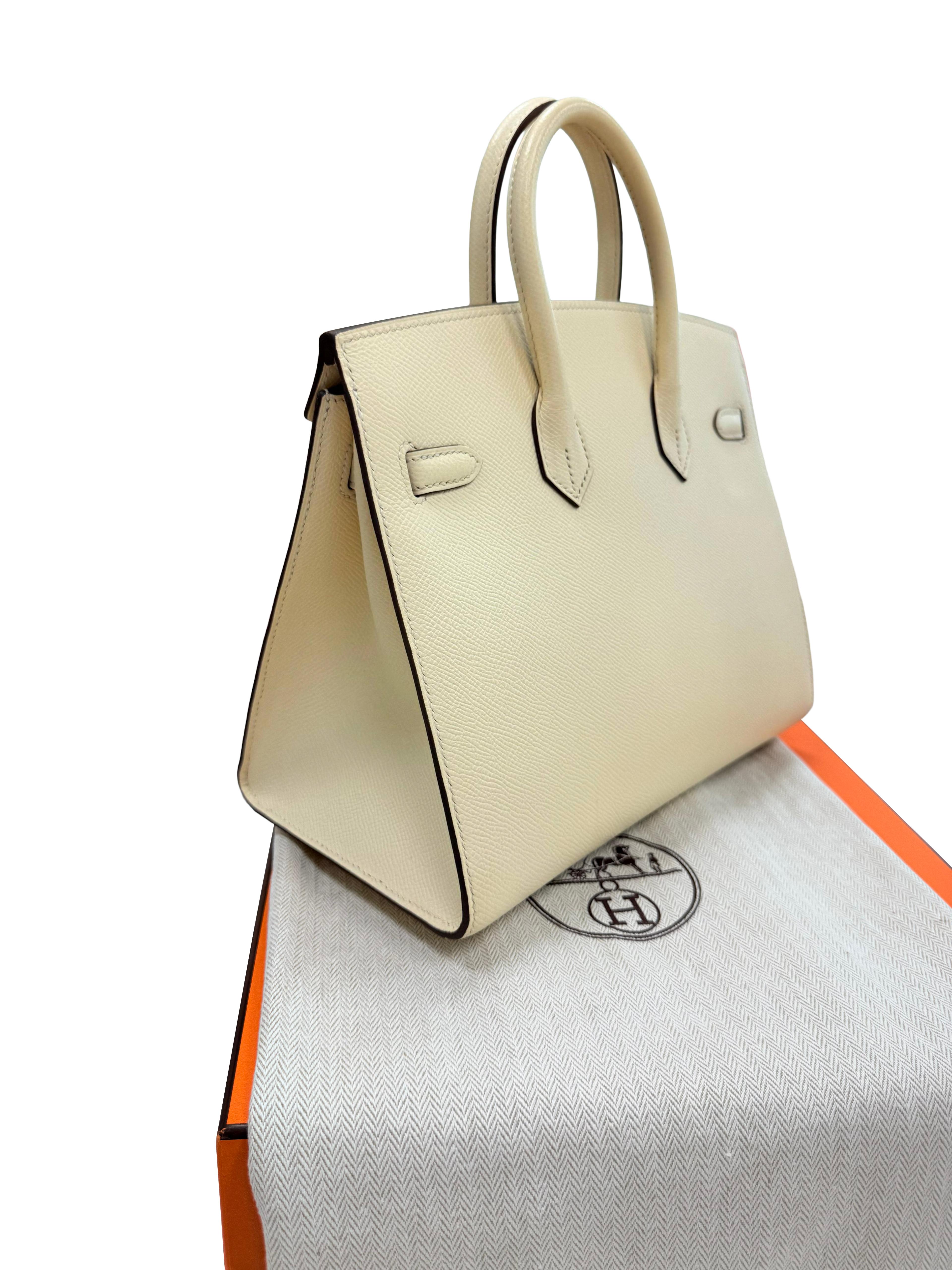 Hermes Birkin 25 Craie Togo Leder Gold Hardware Handtasche im Angebot 10