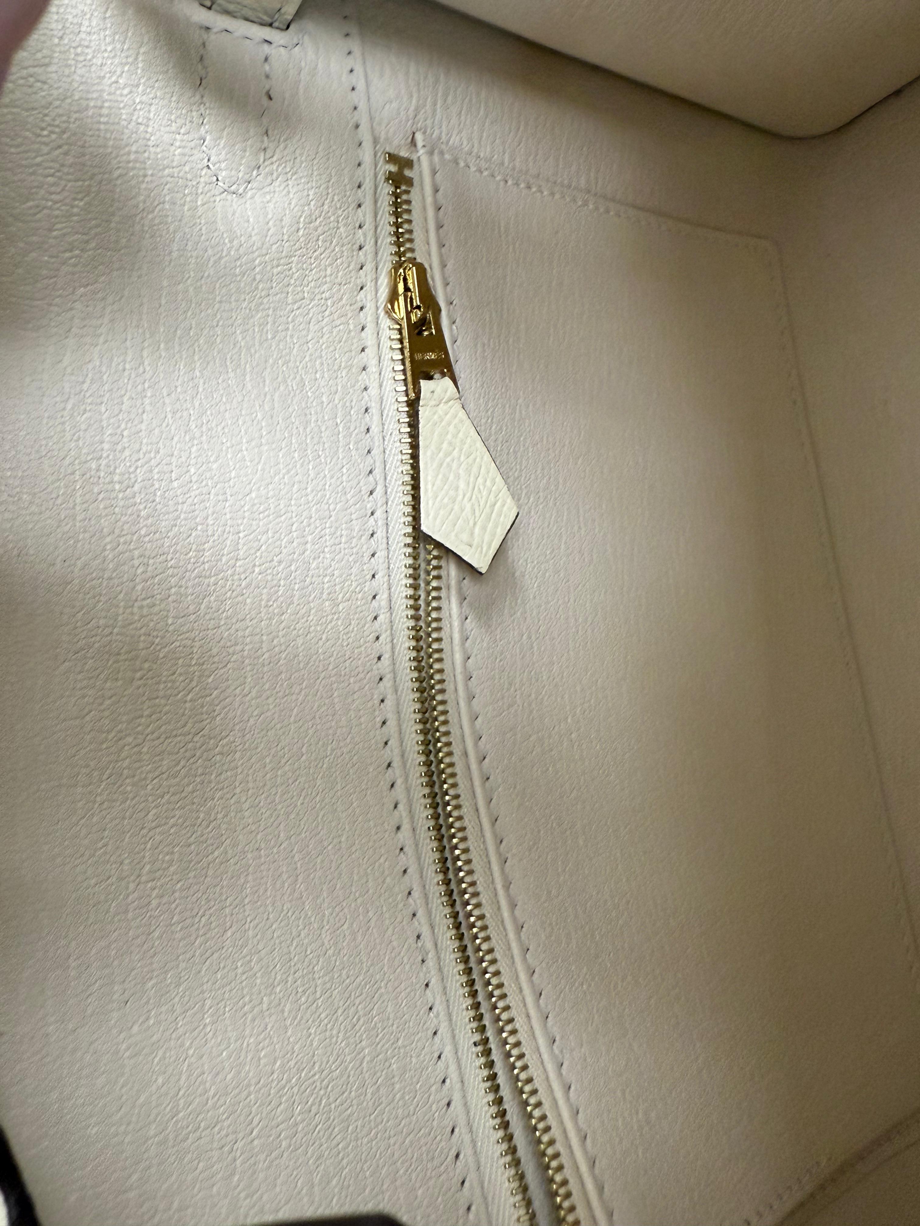 Hermes Birkin 25 Craie Togo Leder Gold Hardware Handtasche im Angebot 13