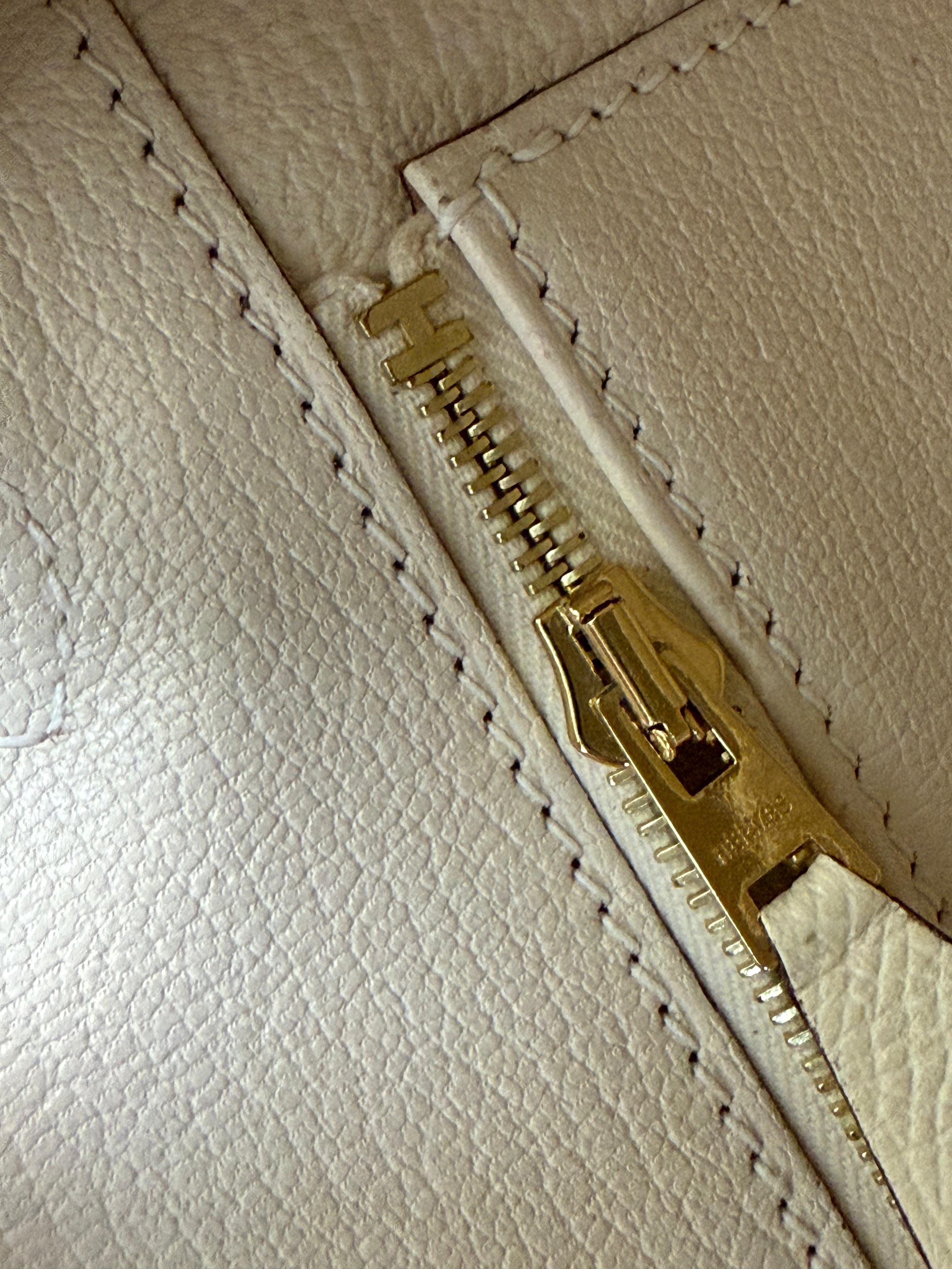 Hermes Birkin 25 Craie Togo Leder Gold Hardware Handtasche im Angebot 14