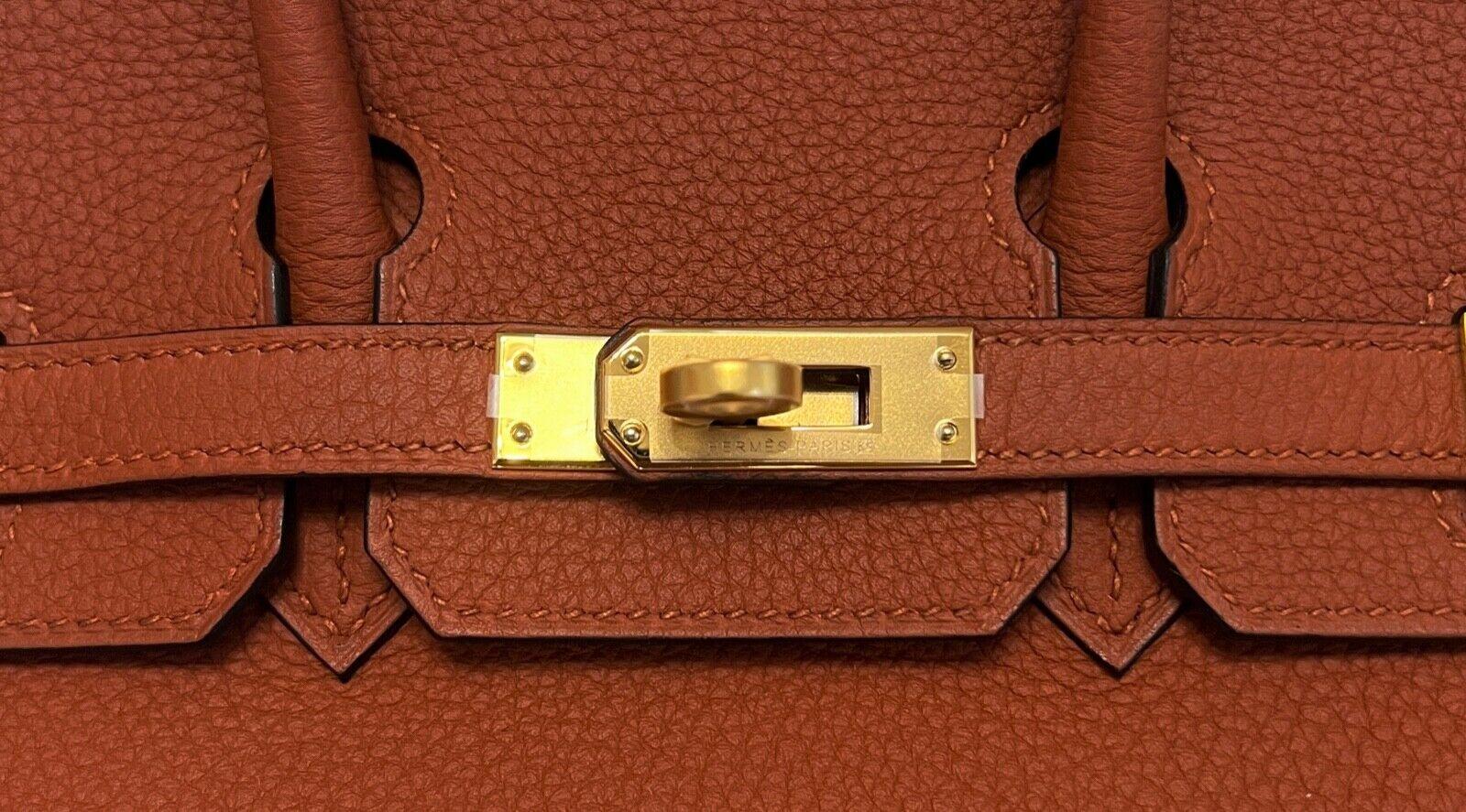 Hermes Birkin 25 Cuivre Orange Togo Leather Gold Hardware In New Condition In Miami, FL