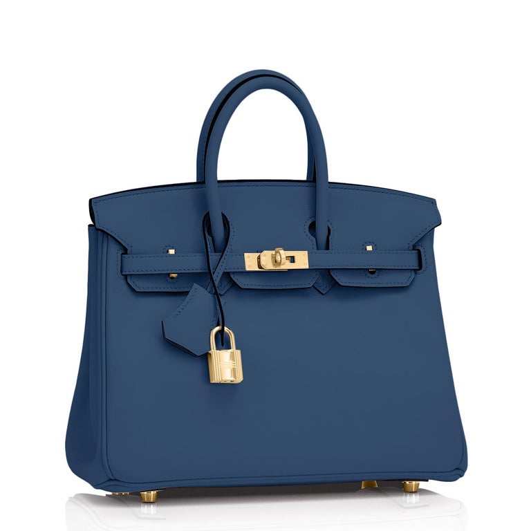 Hermes Birkin 25 Deep Blue Jewel Toned Navy Bag Gold Hardware Y Stamp