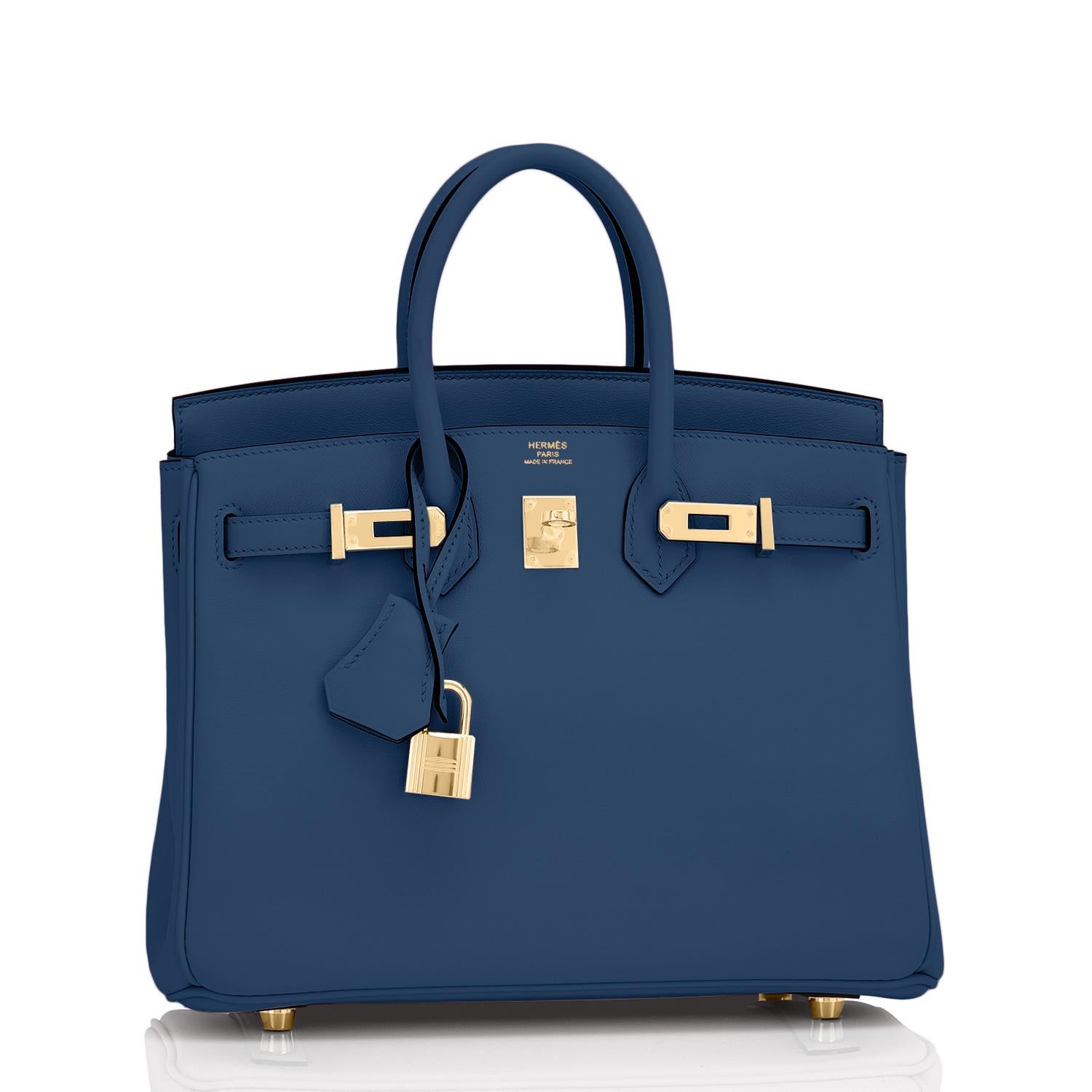 Women's or Men's Hermes Birkin 25 Deep Blue Jewel Toned Navy Bag Gold Hardware Y Stamp, 2020