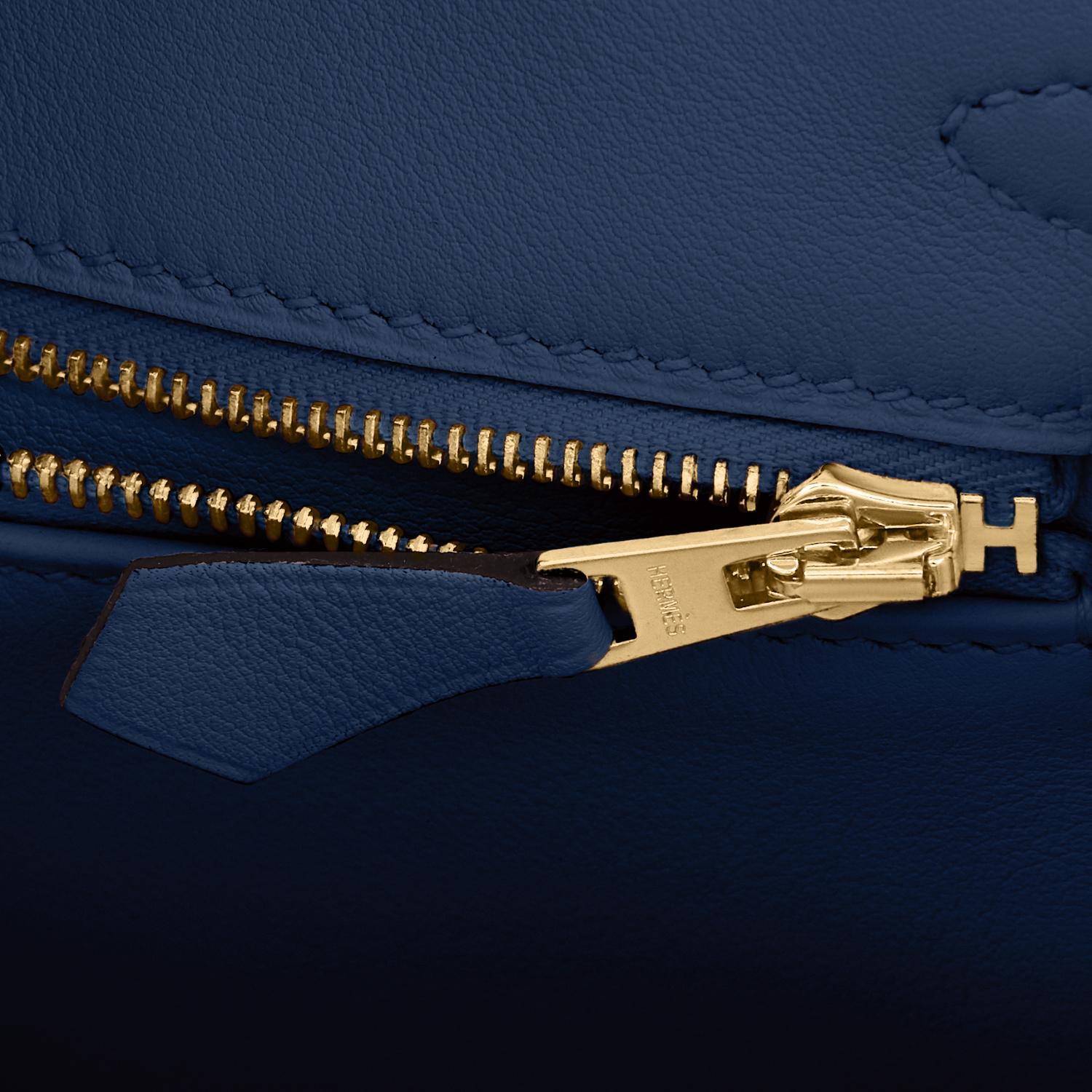 Hermes Birkin 25 Deep Blue Jewel Toned Navy Bag Gold Hardware Z Stamp, 2021 3