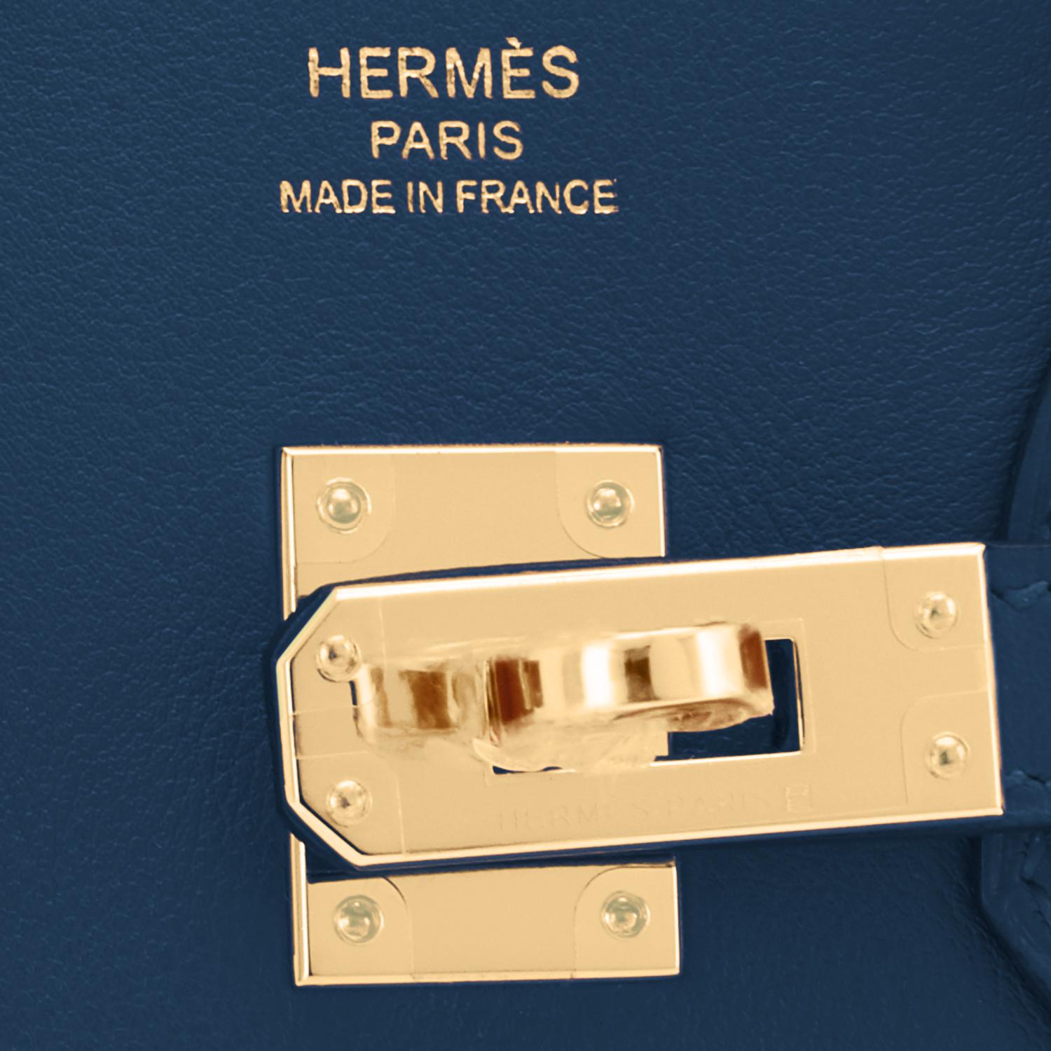 Hermes Birkin 25 Deep Blue Jewel Toned Navy Bag Gold Hardware Z Stamp, 2021 4