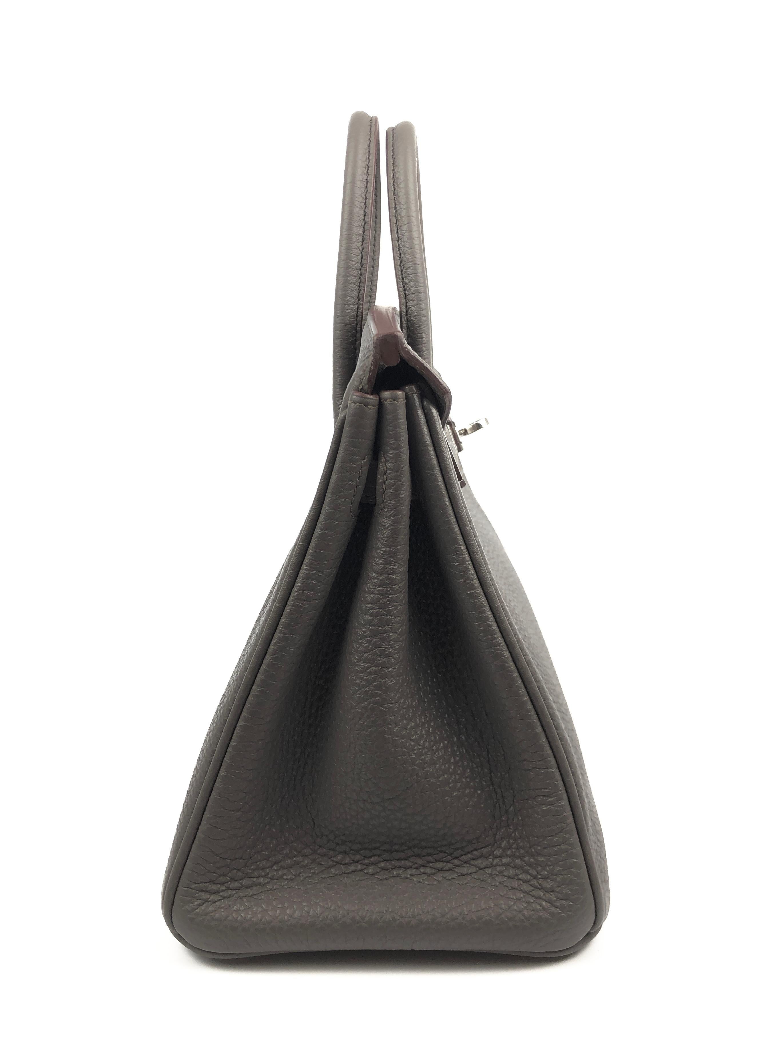 Hermes Birkin 25 Etain Gray Grey Togo Leather Palladium Hardware Rare In Excellent Condition In Miami, FL