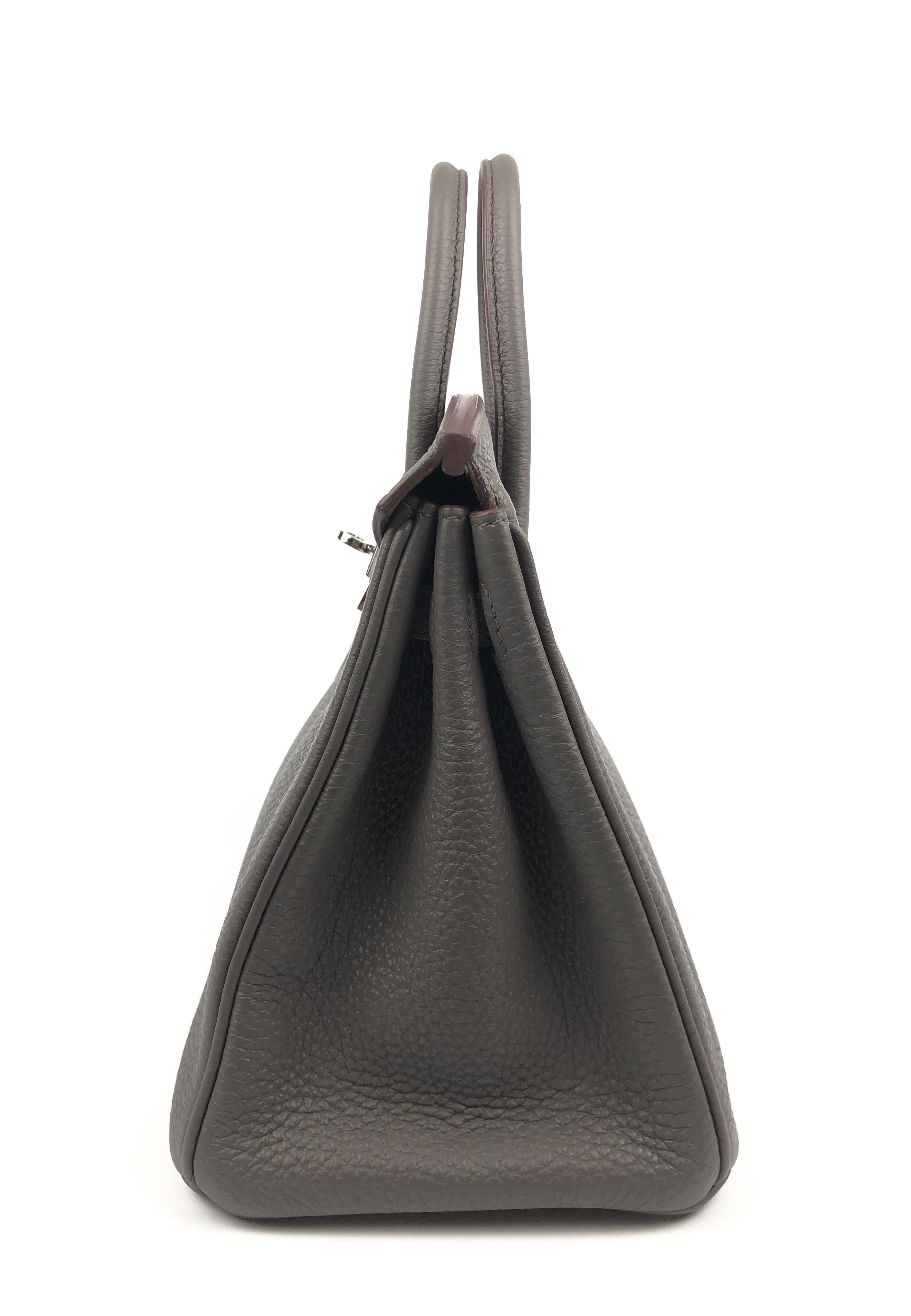 Women's or Men's Hermes Birkin 25 Etain Gray Grey Togo Leather Palladium Hardware Rare
