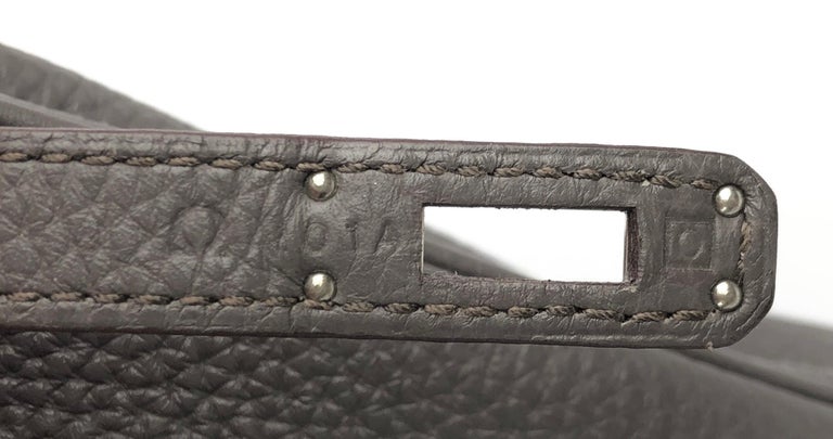 Hermes Birkin 25 Etain Gray Grey Togo Leather Palladium Hardware Rare For Sale 4