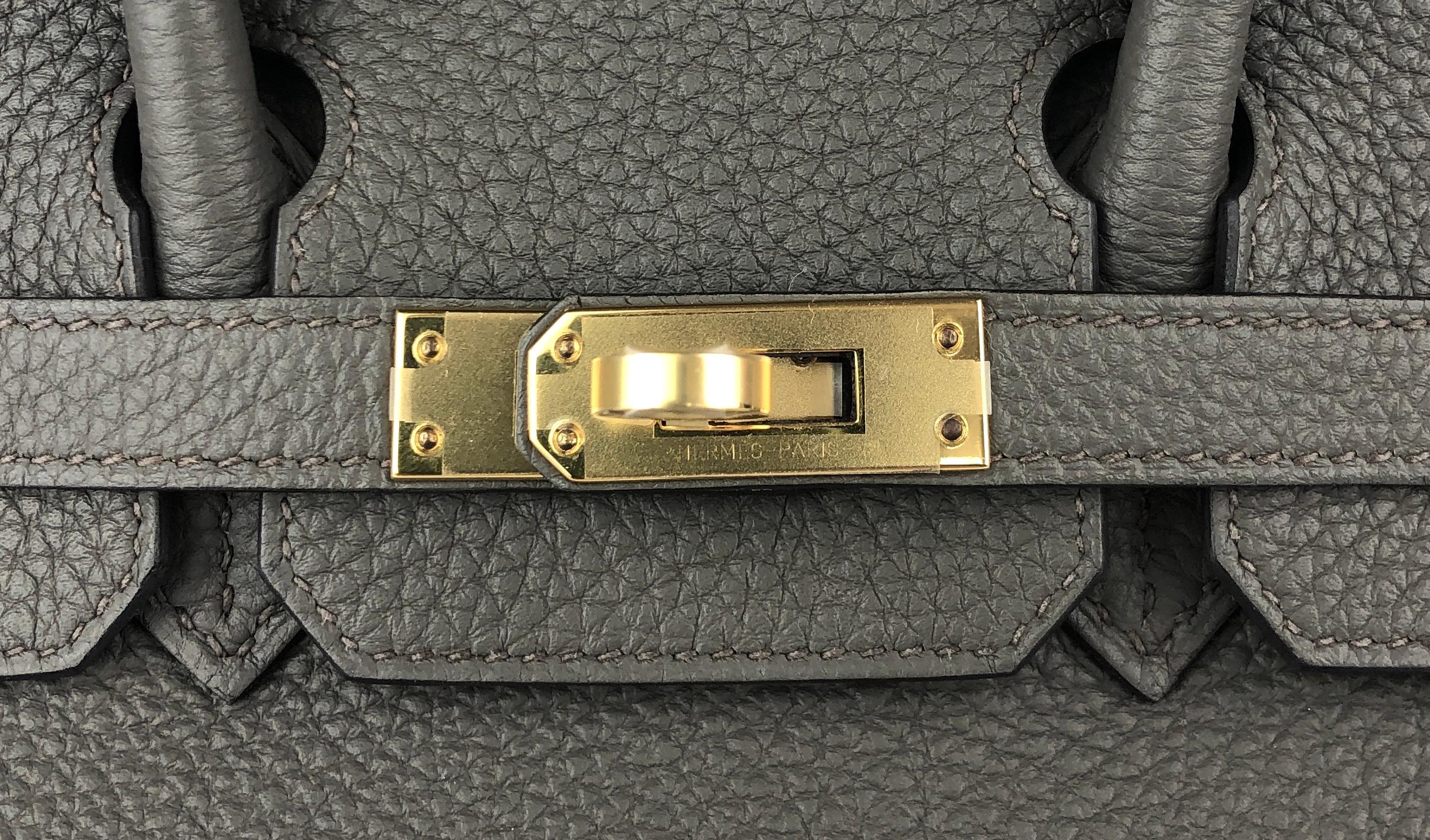Hermes Birkin 25 Etain Gray Togo Leather Handbag Gold Hardware 2020 For Sale 1