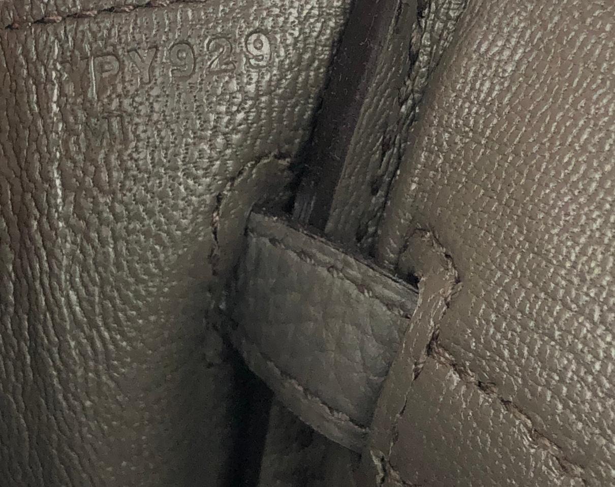 Hermes Birkin 25 Etain Gris Togo Cuir Handbag Gold Hardware 2020 en vente 2