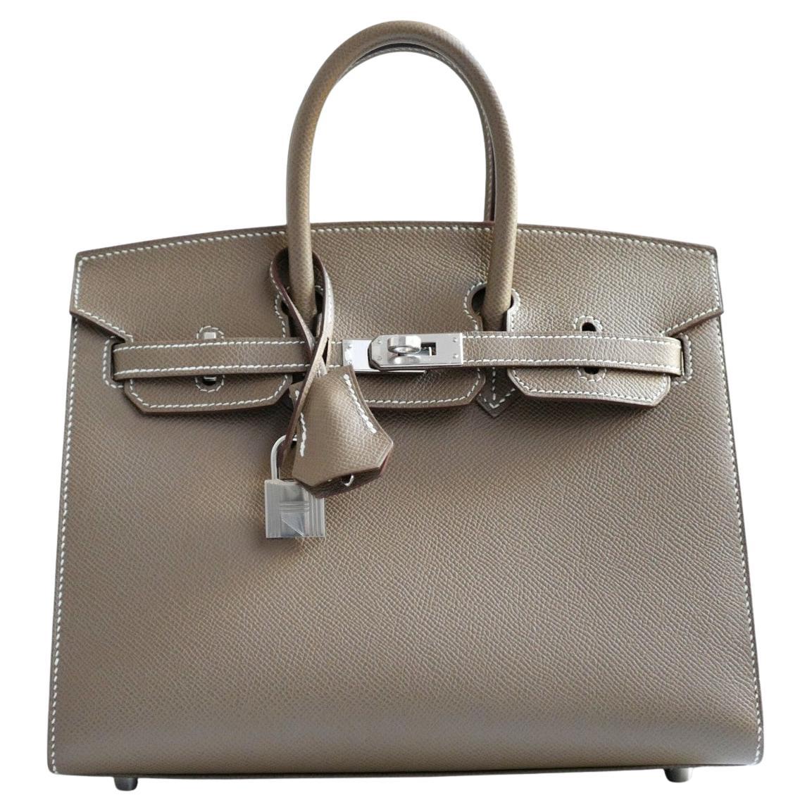 Hermès Birkin 25 Etoupe Epsom Sellier Palladium Hardware