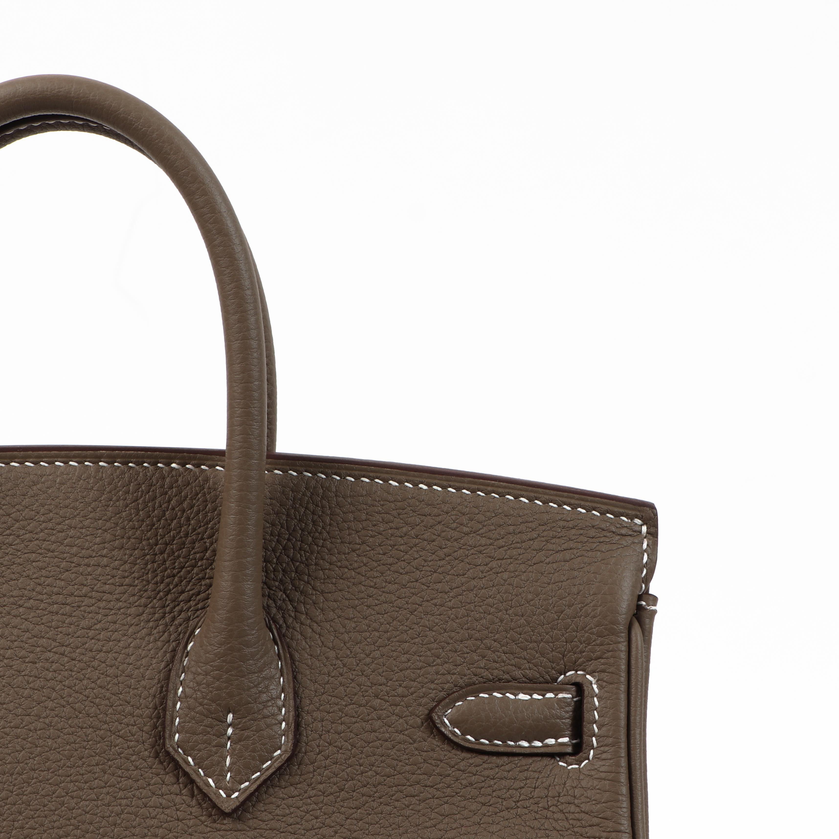 Hermès Birkin 25 Etoupe Togo PHW In New Condition In Antwerp, BE