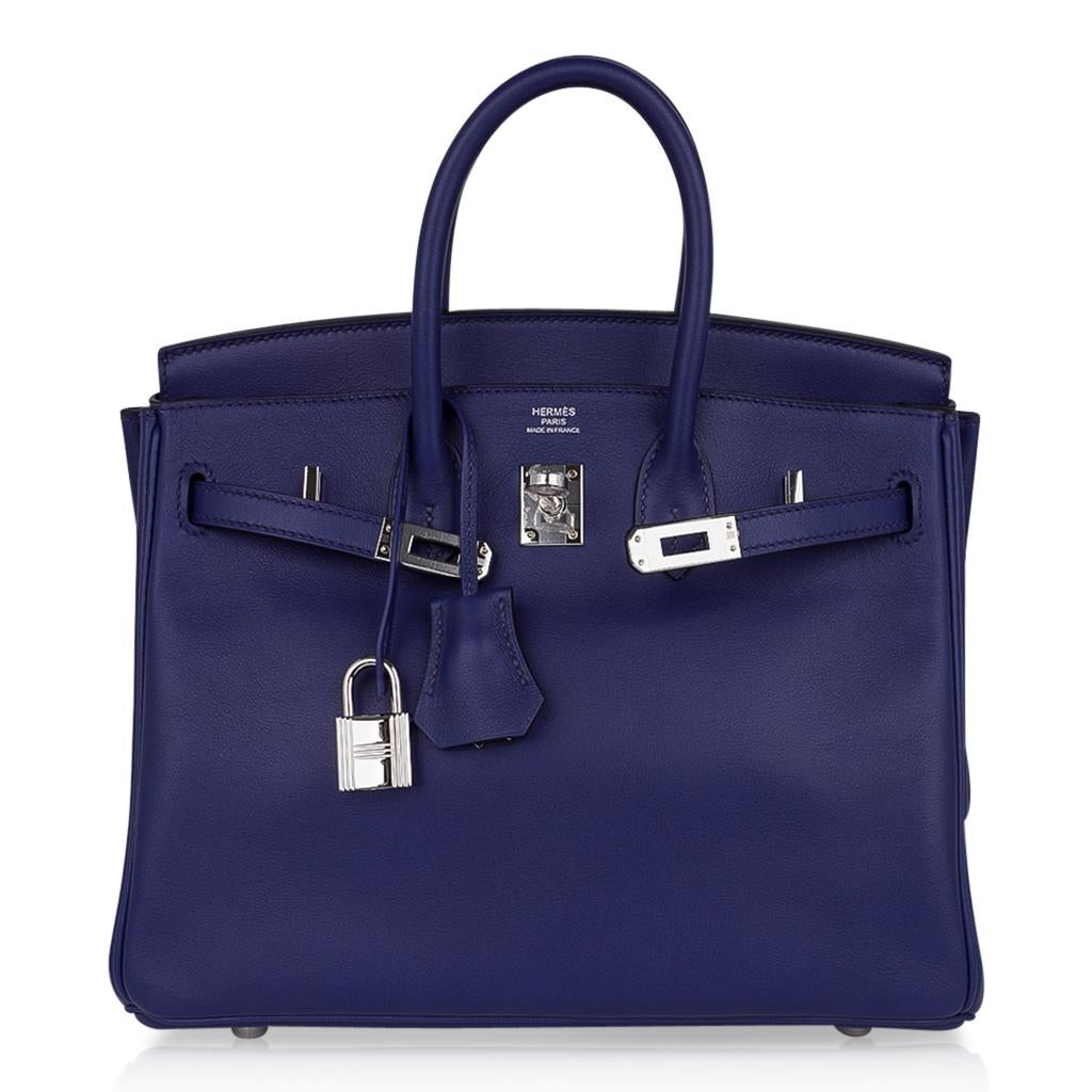 Hermes Birkin 25 Exotic Blue Sapphire (Bleu Saphir) Swift Leather Palladium 1