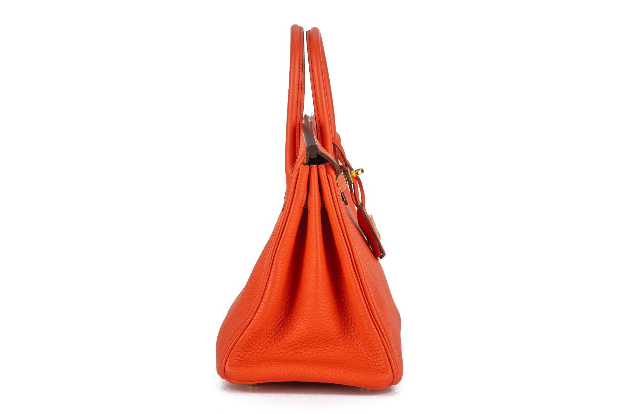 Red Hermès Birkin 25 Few Togo Gold Hardware For Sale