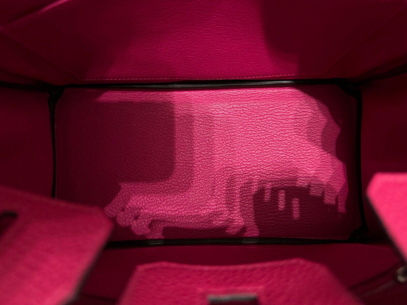 Hermes Birkin 25 Framboise Pink Red Togo Handbag Palladium Hardware 2022 3