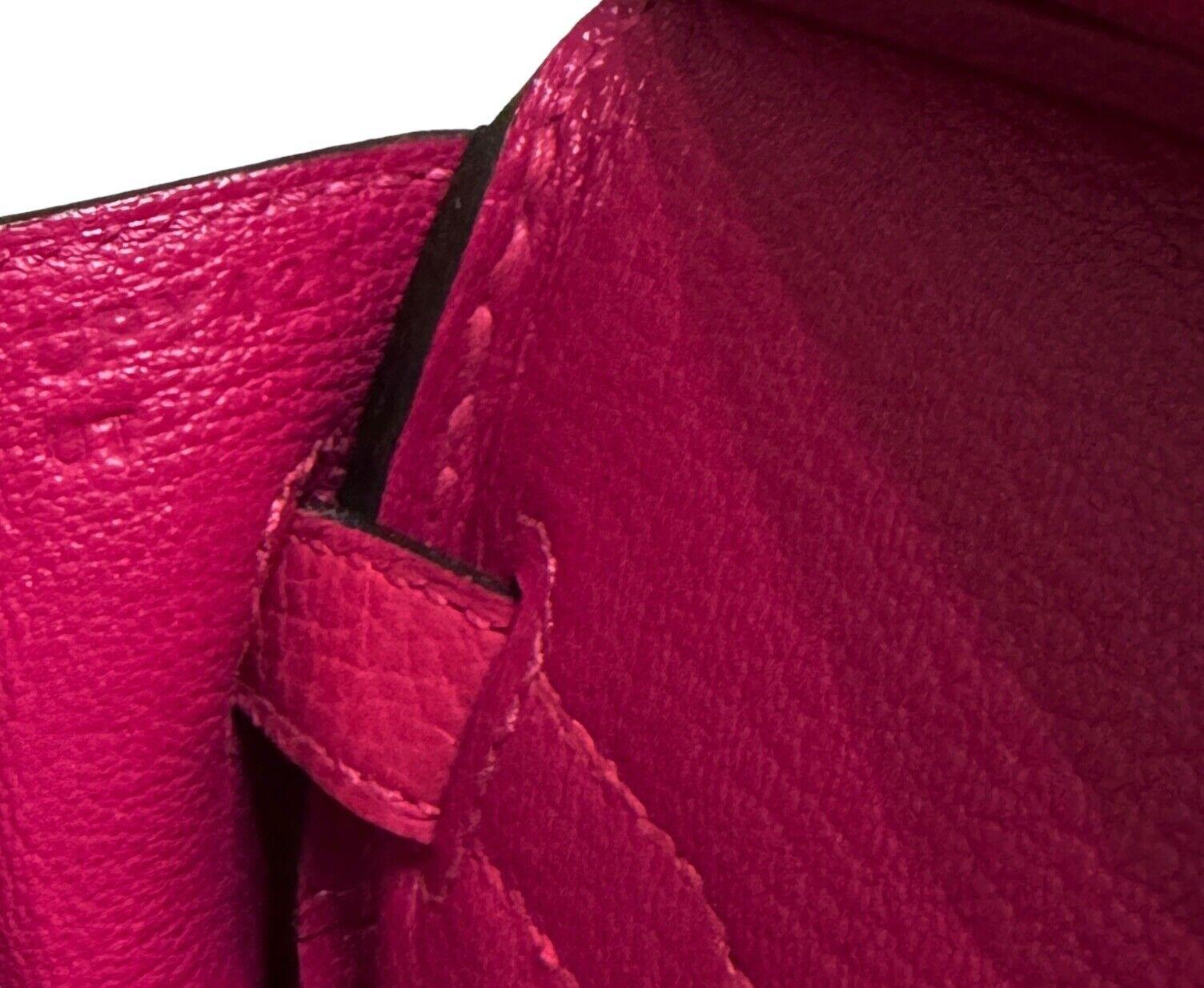 Hermes Birkin 25 Framboise Pink Red Togo Handbag Palladium Hardware 2022 4
