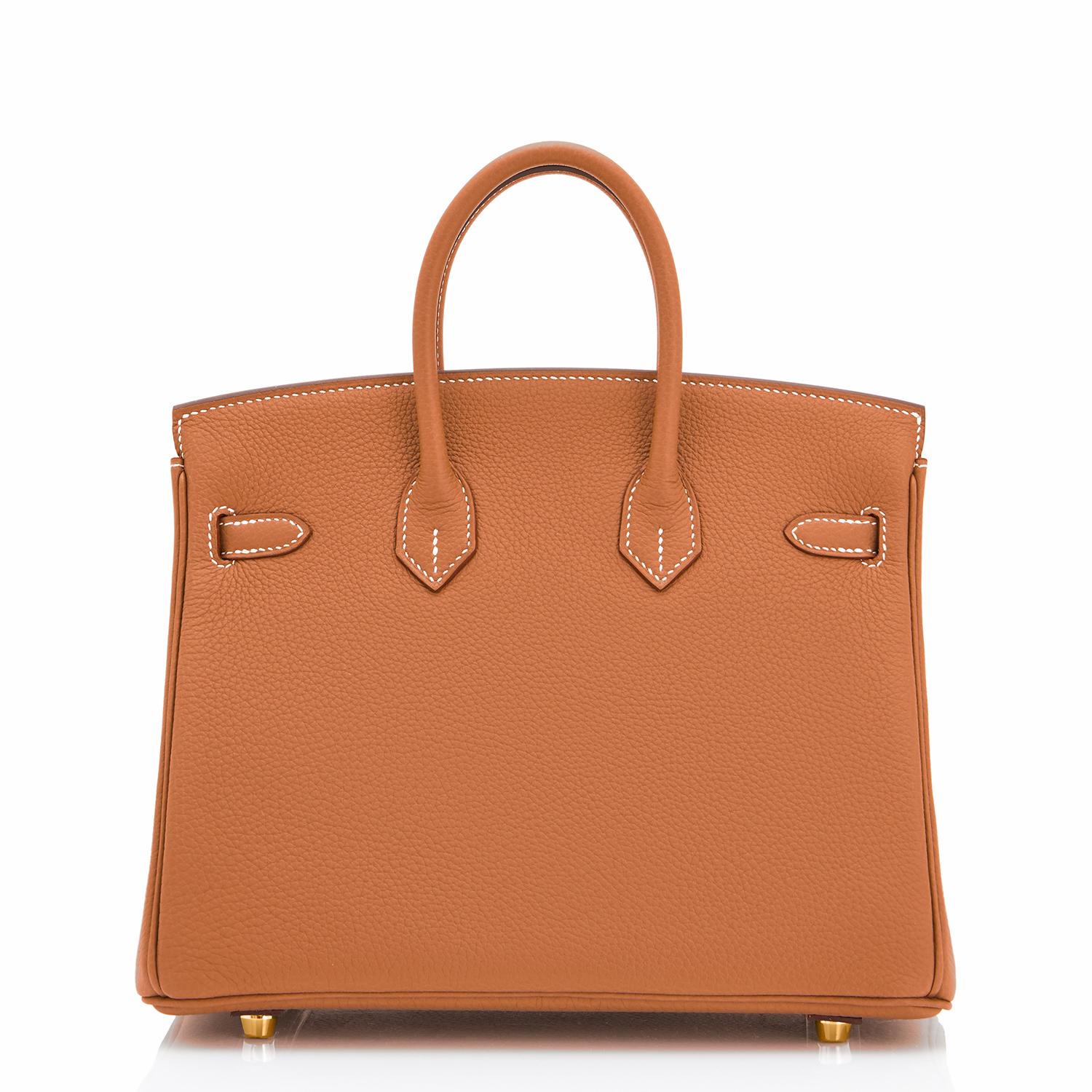 Brown Hermes Birkin 25 Gold Camel Tan Bag Togo Gold Hardware Y Stamp, 2020