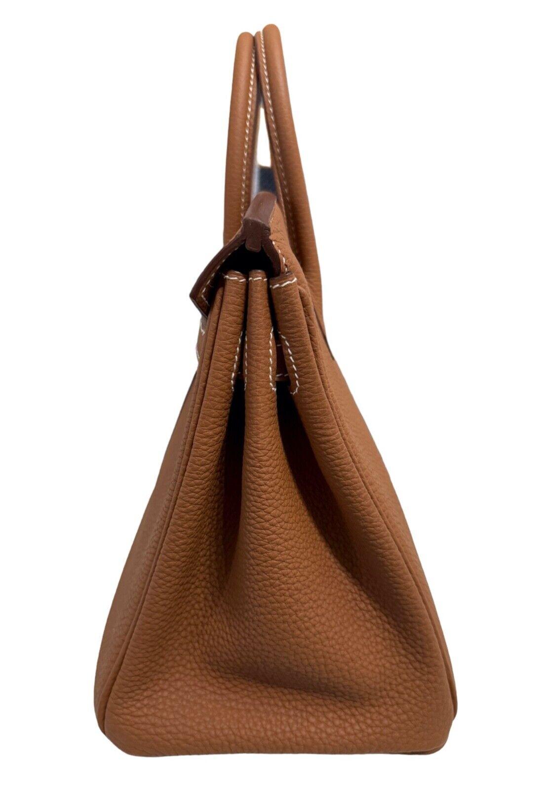 Brown Hermes Birkin 25 Gold Tan Camel Togo Leather Gold Hardware NEW