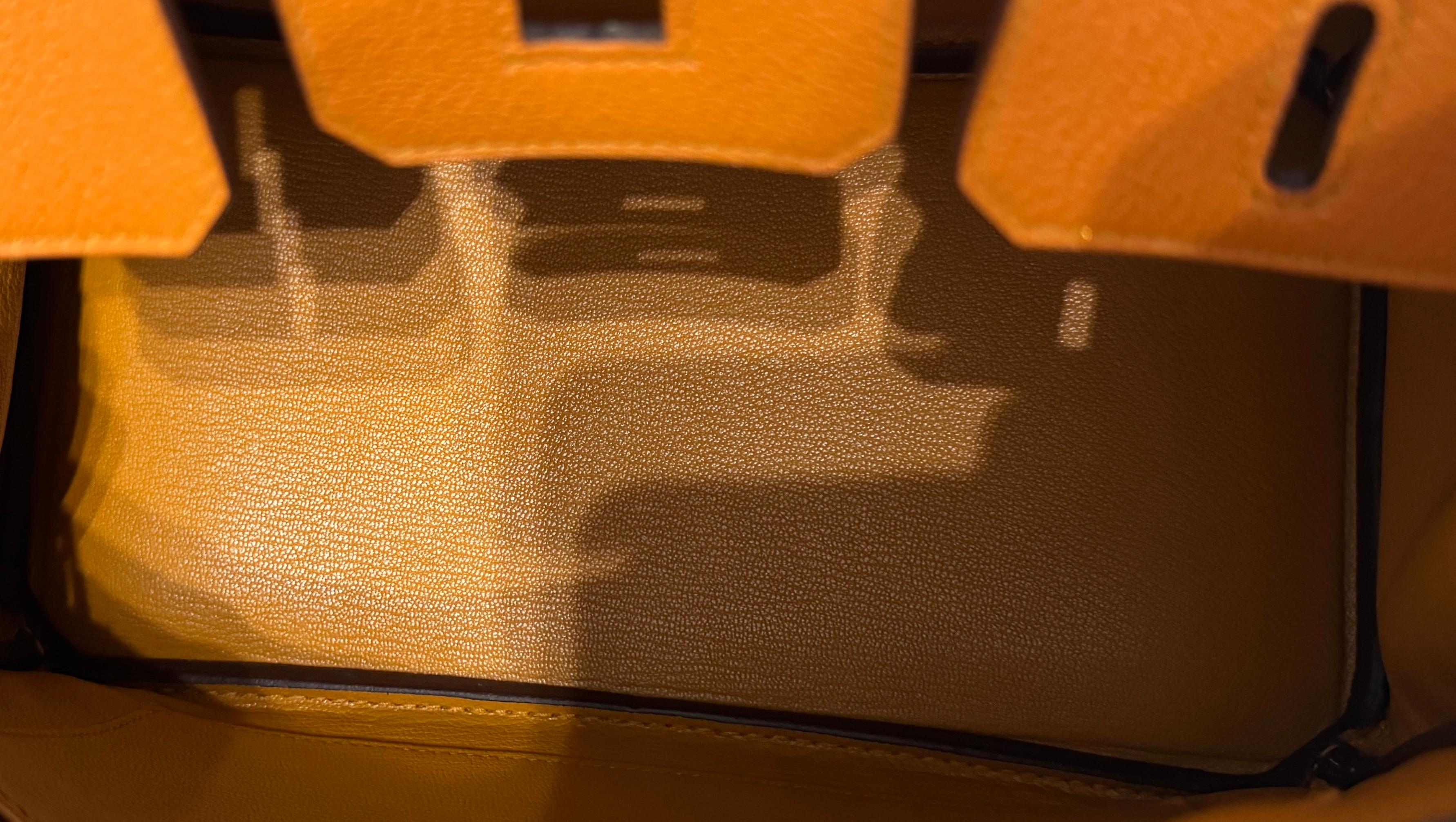 Hermes Birkin 25 Gold Tan Toffee Peau Porc Leather Palladium Hardware ULTRA RARE 6