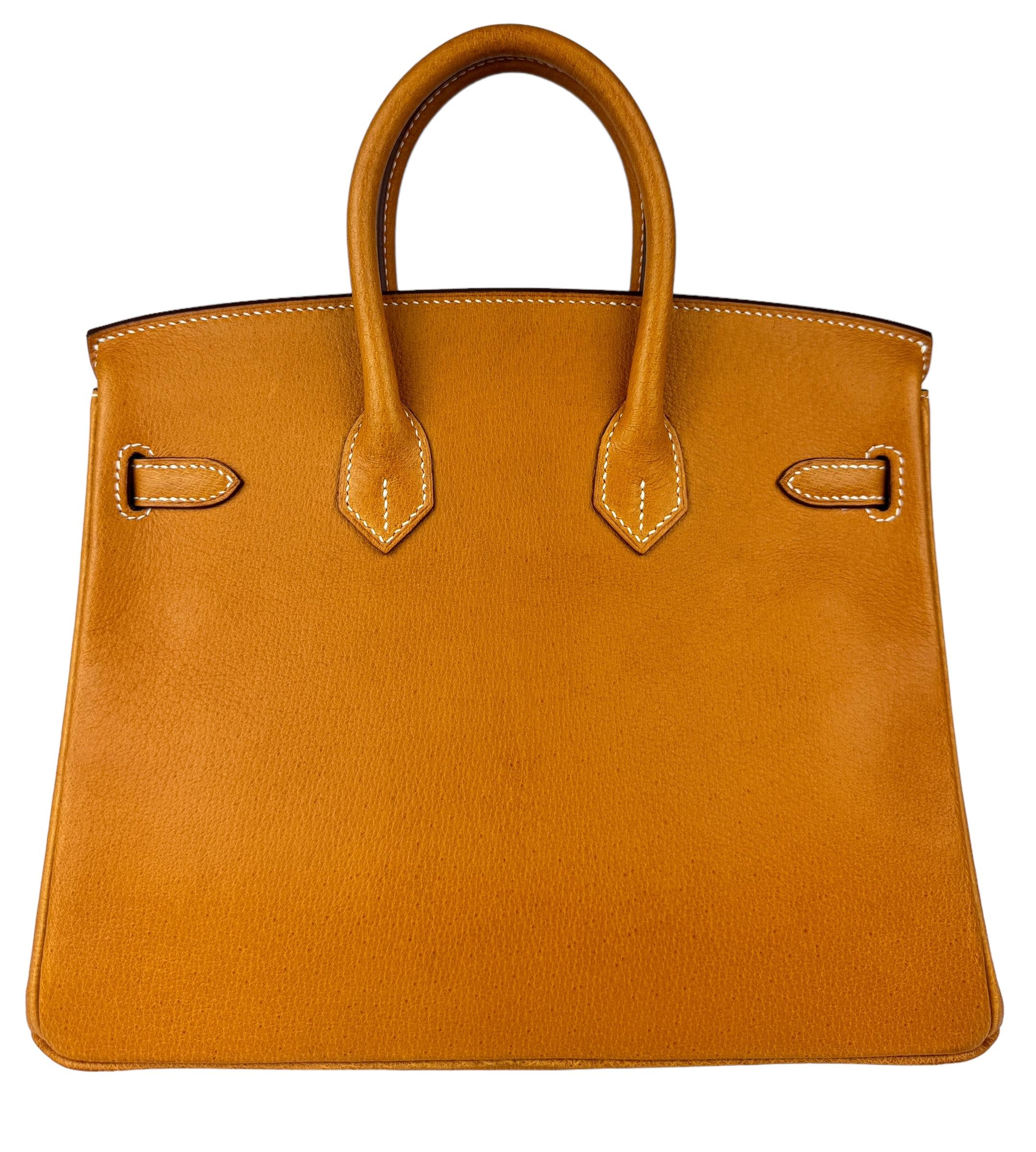 Women's or Men's Hermes Birkin 25 Gold Tan Toffee Peau Porc Leather Palladium Hardware ULTRA RARE