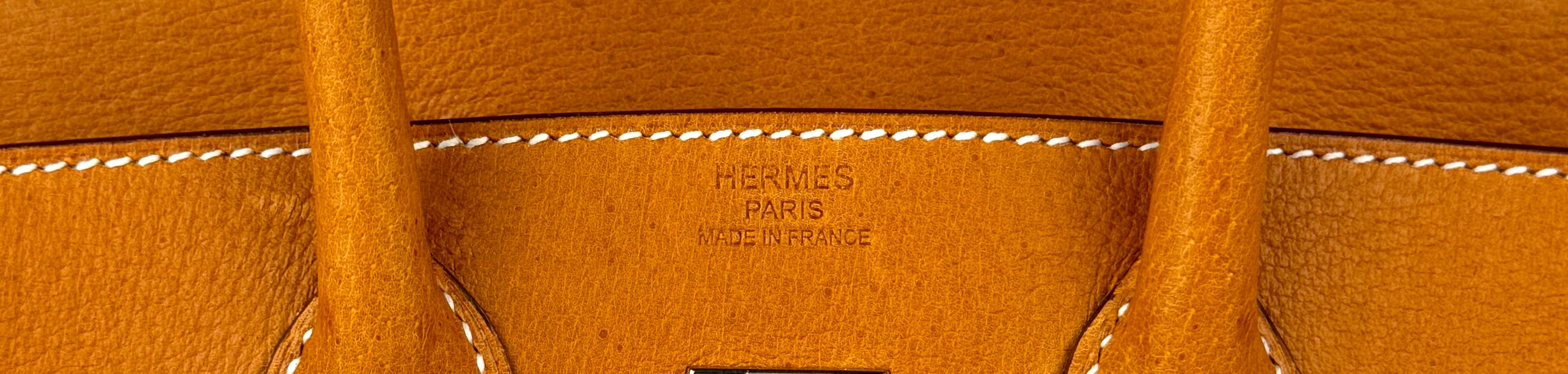 Hermes Birkin 25 Gold Tan Toffee Peau Porc Leather Palladium Hardware ULTRA RARE 2