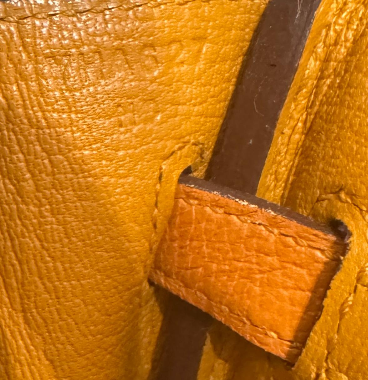 Hermes Birkin 25 Gold Tan Toffee Peau Porc Leather Palladium Hardware ULTRA RARE 5