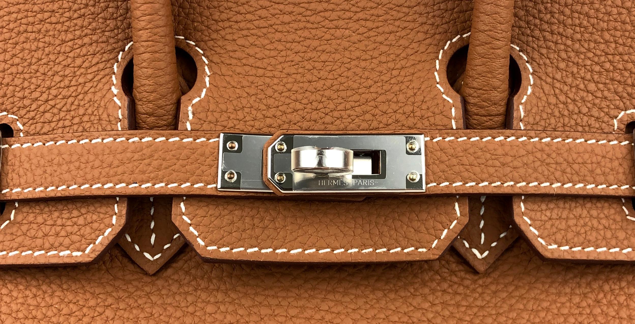 Women's or Men's Hermes Birkin 25 Gold Tan Togo Leather Palladium Hardware 2021 Handbag Bag